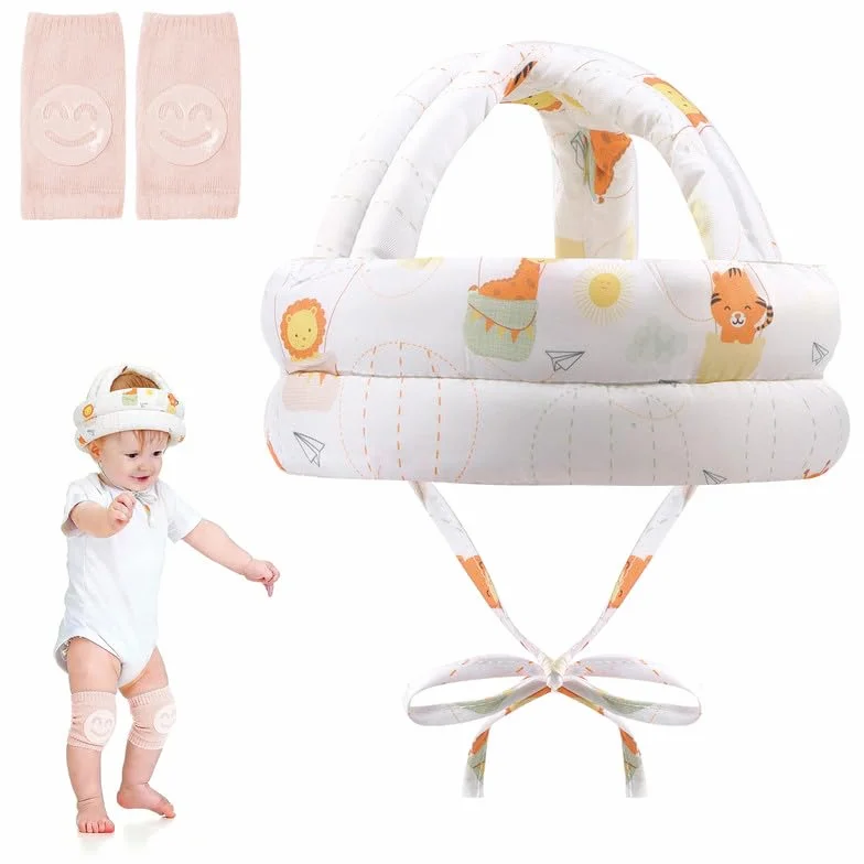 Protector Cabeza, Transpirable Golpes Seguridad con Rodilleras, Ajustable Golpe para Años Que Aprenden Camina y Gatear