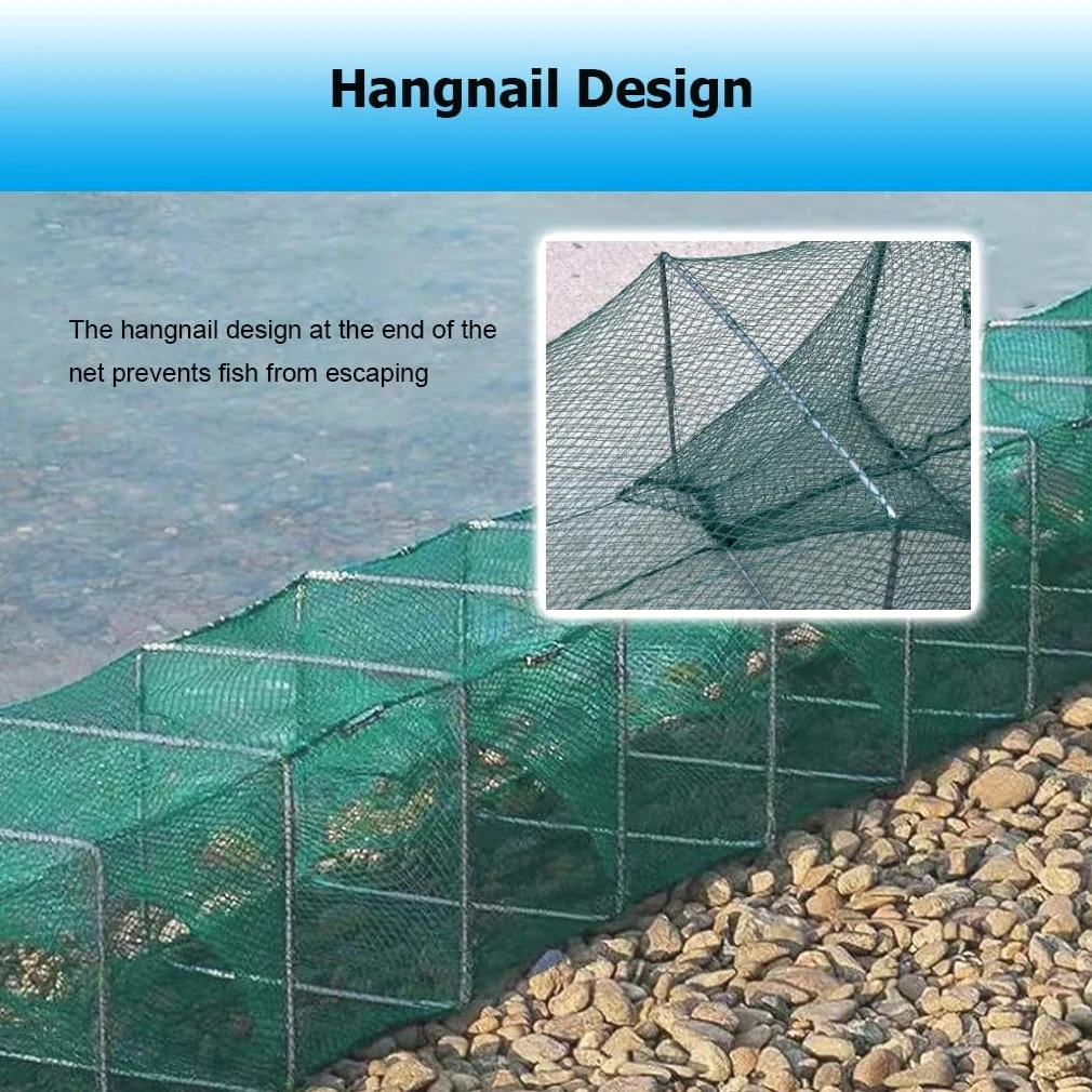 Paquete de 2 trampas de Cebo for camarones y cangrejos de 7,9 a 52,5 pies de Largo, trampas for Peces, Red de Pesca, Captura automáticamente más Peces fácilmente