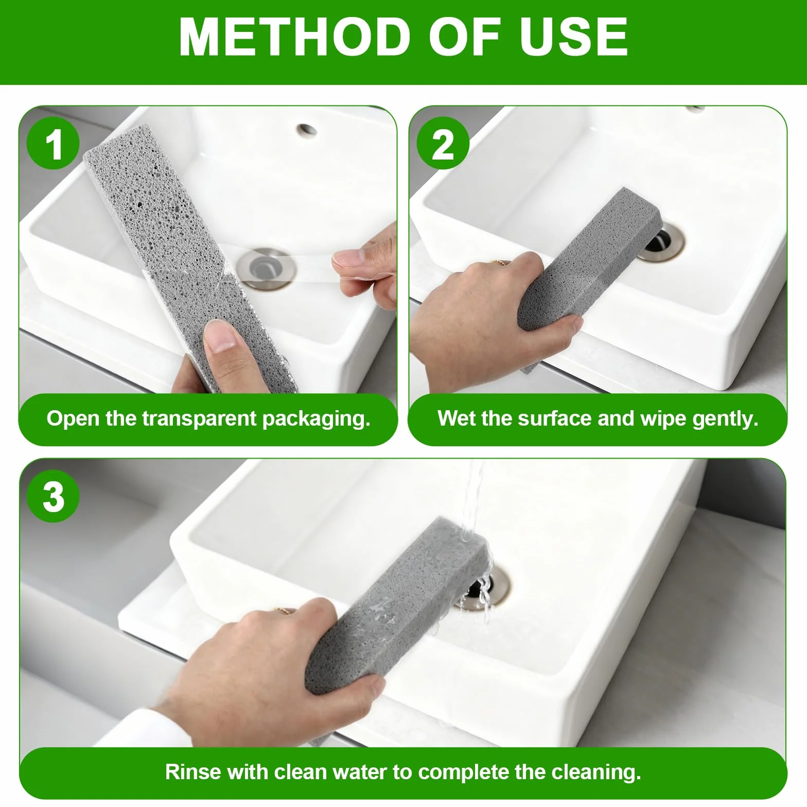 Pack de 6 Piedra Pómez Extra Fuerte para Pies, Limpieza Baño, WC, Azulejos y Parrilla