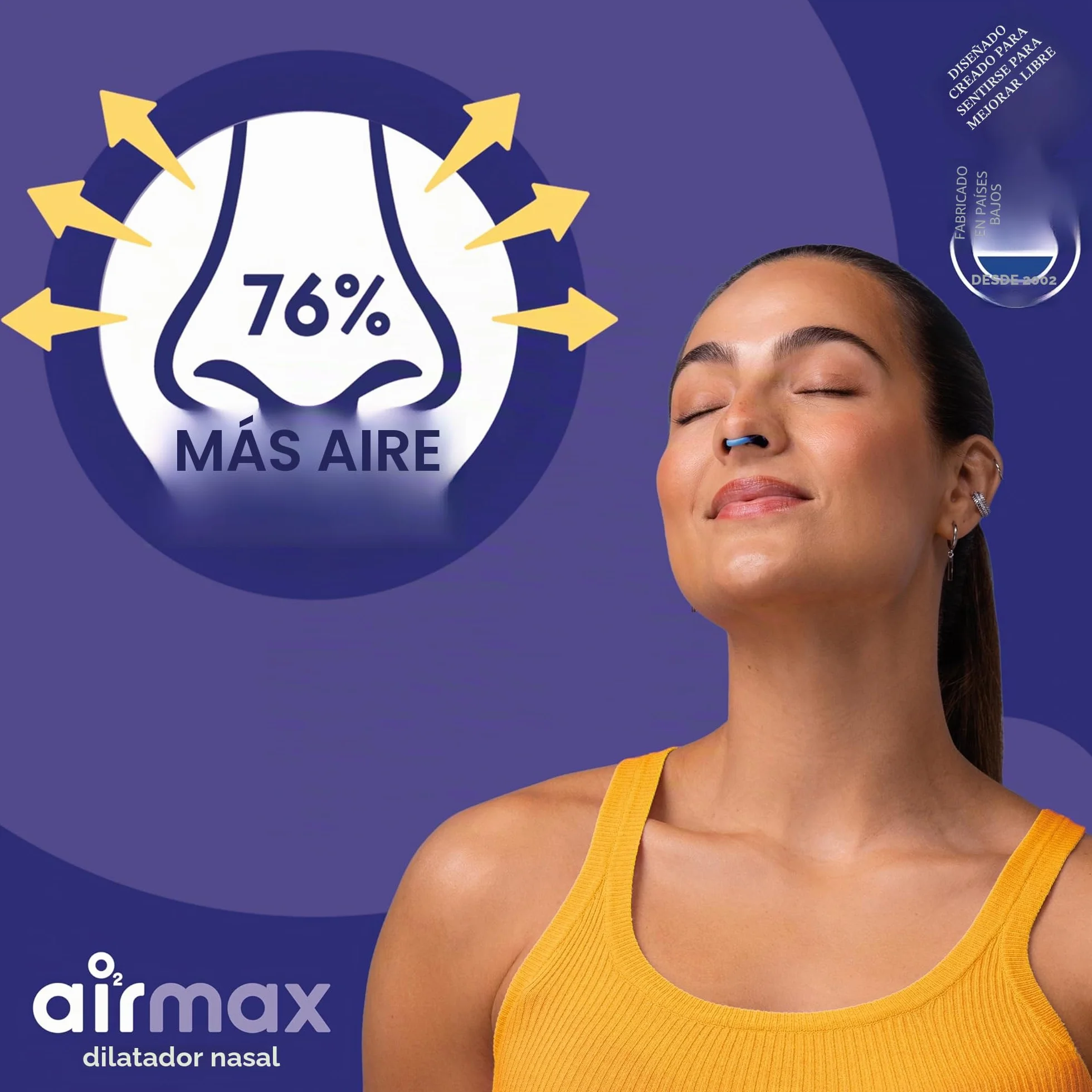 Airmax Dilatador nasal contra congestión y ronquidos - Incluye talla pequeña y mediana - Dispositivo médico