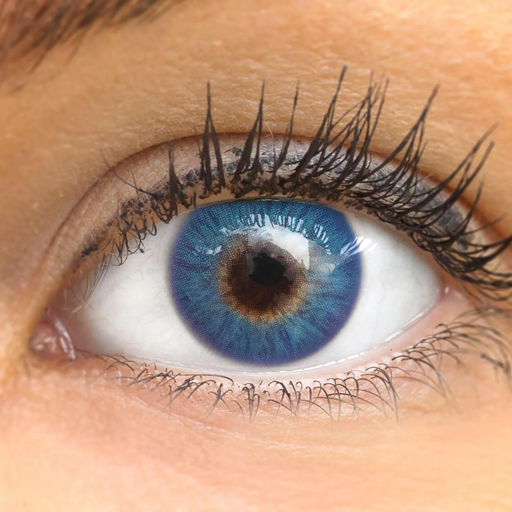 GLAMLENS Catania N Blue lentillas de color azul 1 par hidrogel silicona 90 días sin graduación