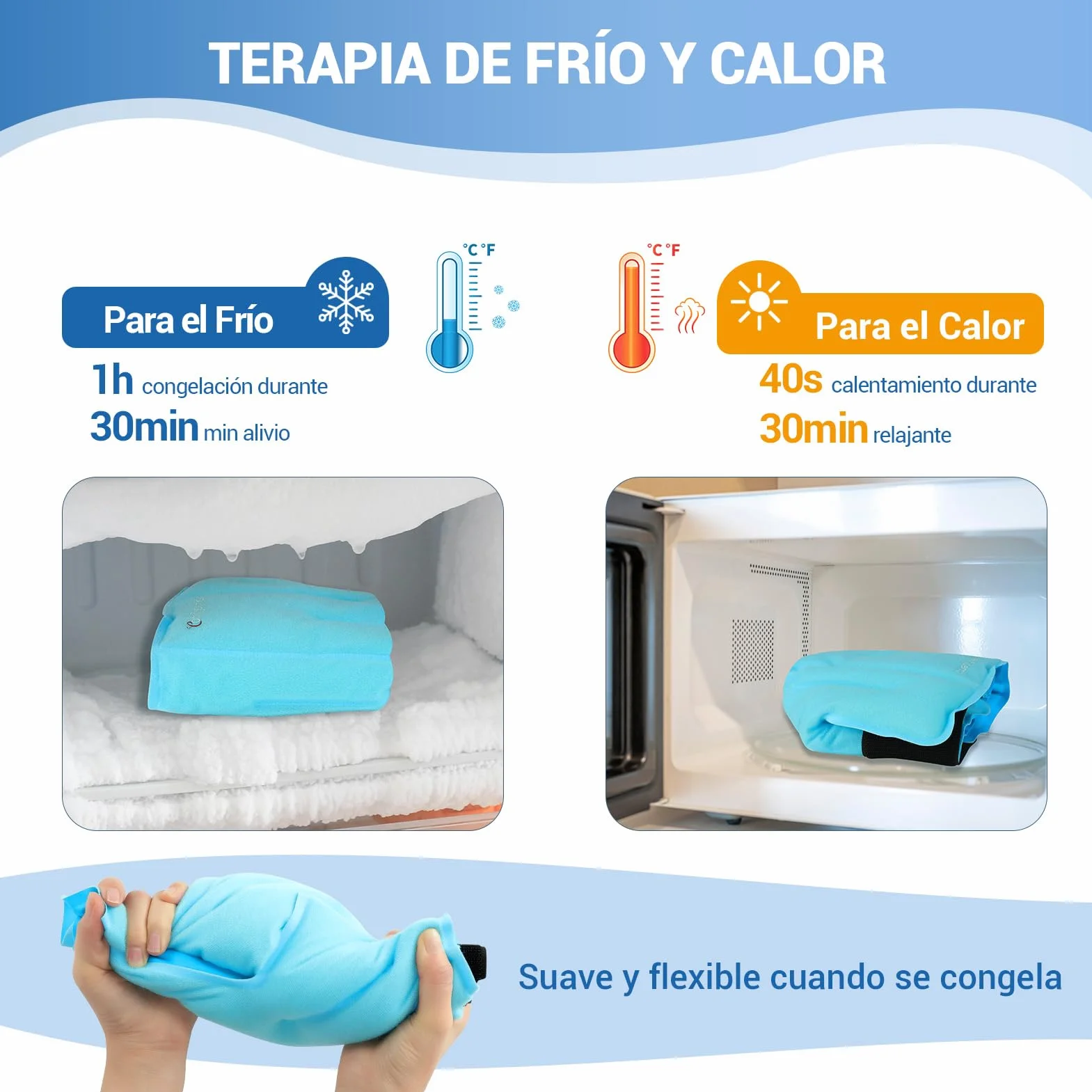 Comfytemp Bolsa de Hielo para Tobillo y Pie, Terapia de Frío y Calor para Alivio del Dolor, 1 Unidad