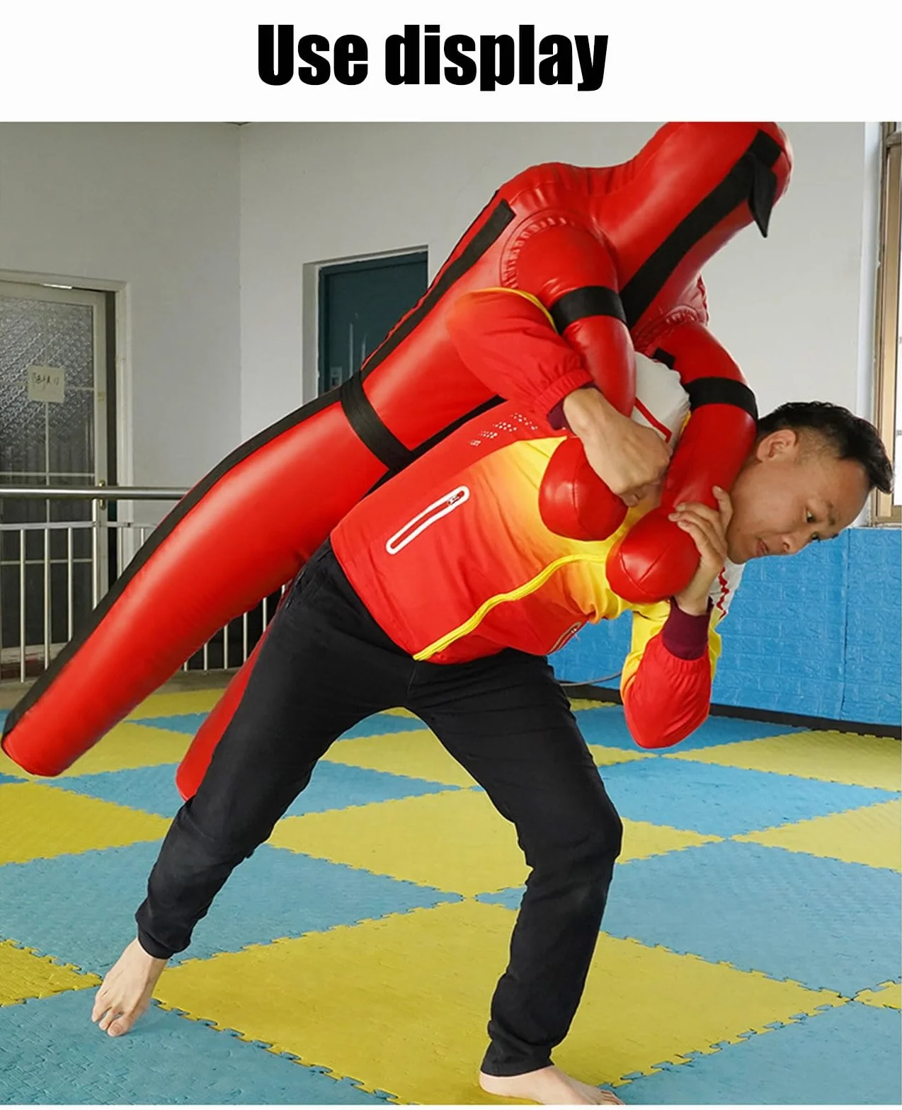 DYK&NX MMA Maniquí de Lucha Libre, Adultos Muñeco de Boxeo, Grappling Dummy, Colgante Posición de Pie, para Judo Lucha Artes Marciales Jiu Jitsu, Sin Relleno (Color : B Black, Size : 175cm)