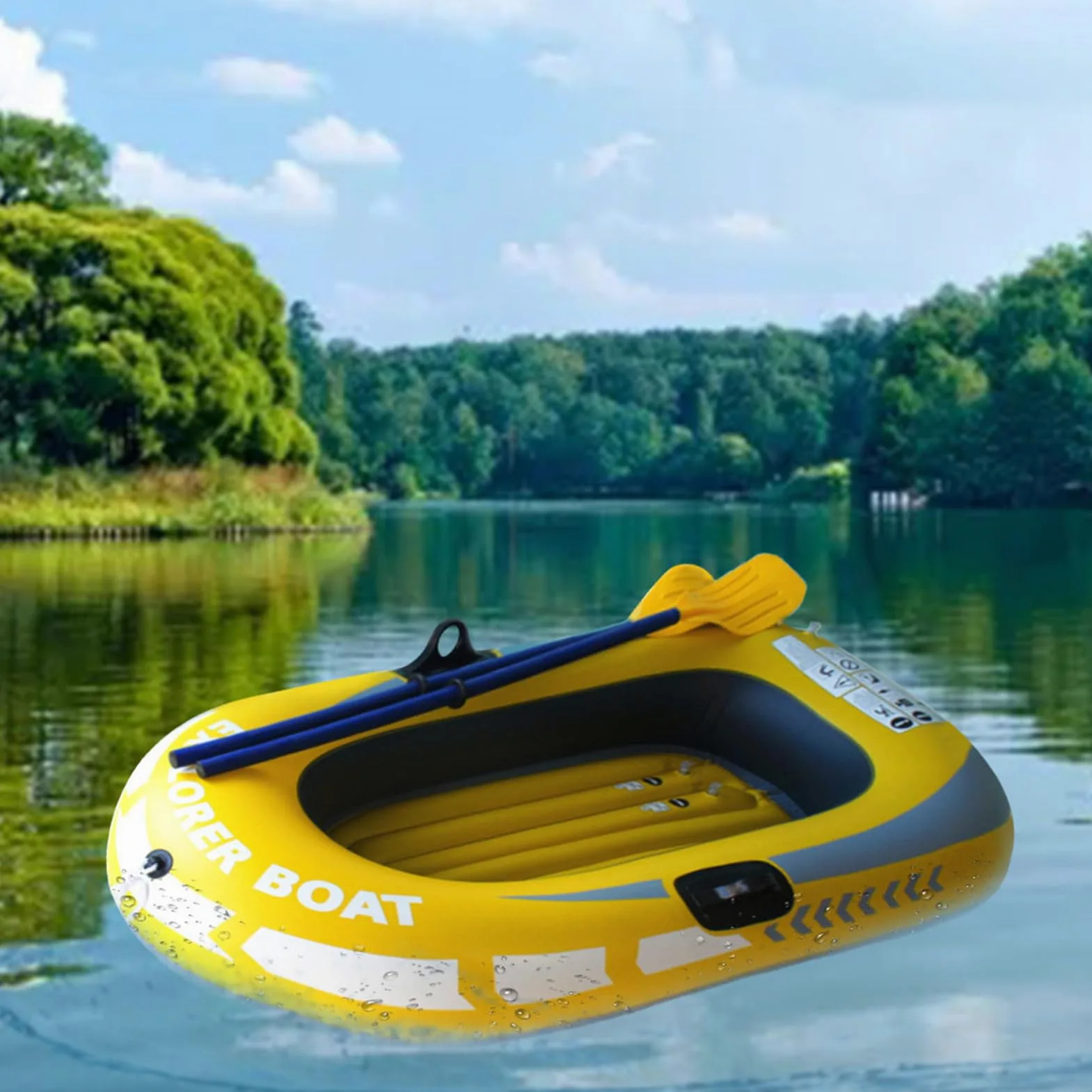 Kayak hinchable - Canoa kayak para 1/2 persona, canoa inflable portátil | Barcos de pesca portátiles plegables y gruesos, juego de pedales de turismo para deportes acuáticos al aire libre y viajes a