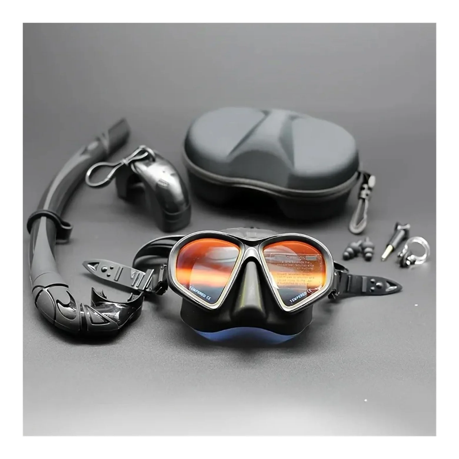 Máscara de buceo profesionalVidrio templado Correa ajustable de calidad alimentaria Lentes graduadas con montura de cámara opcional gafas de natación