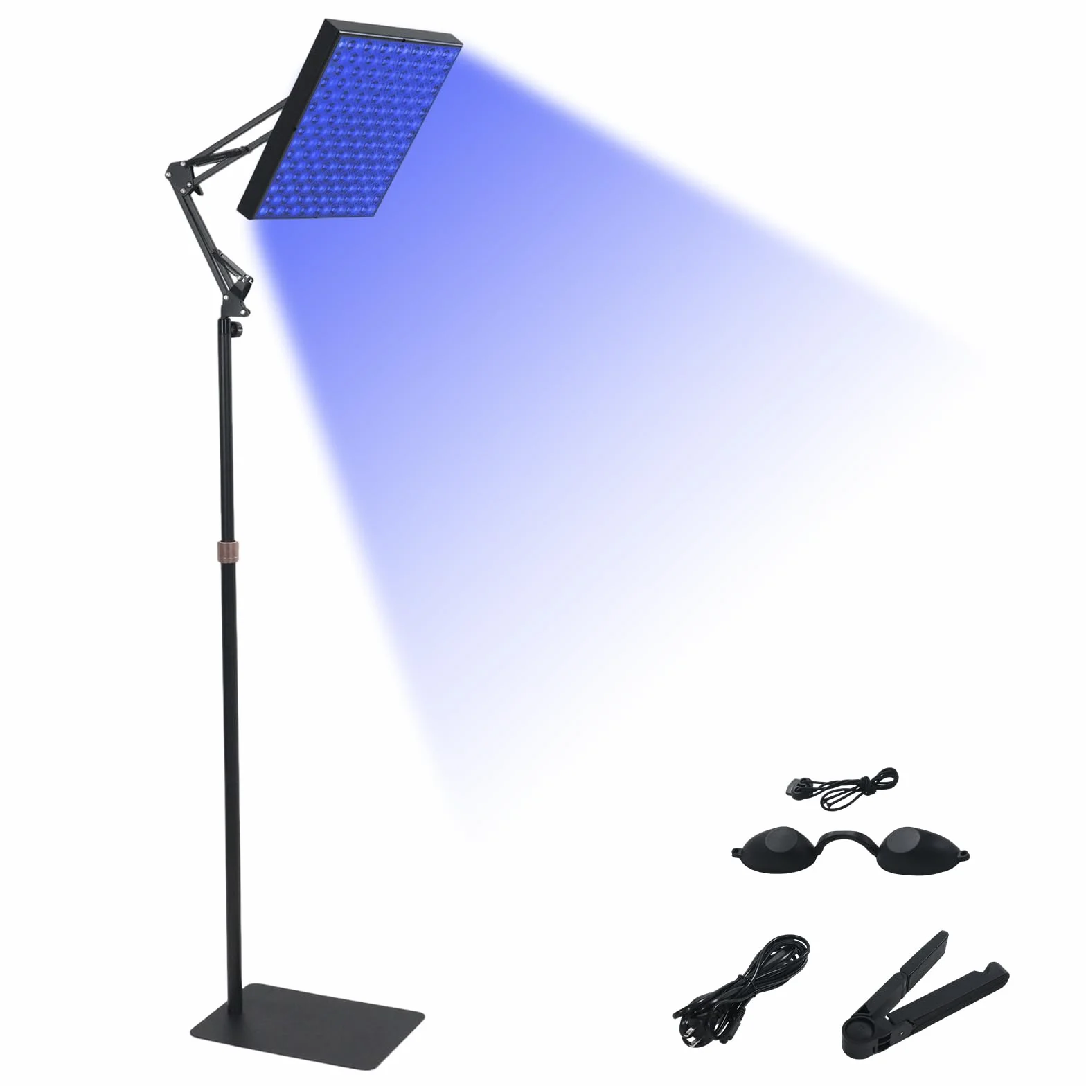 Lámpara Bronceadora 45W 460nm 225 LEDs Facial y Cuerpo con Soporte Ajustable