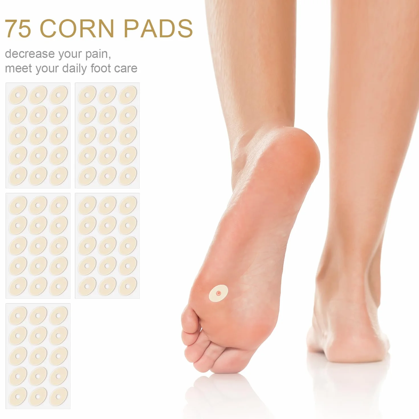 Almohadillas para Callos, Cojines Callos Esponja de Látex Autoadhesivas Protector de Callos para Dedos de Los Pies (Ovalado Pequeño)