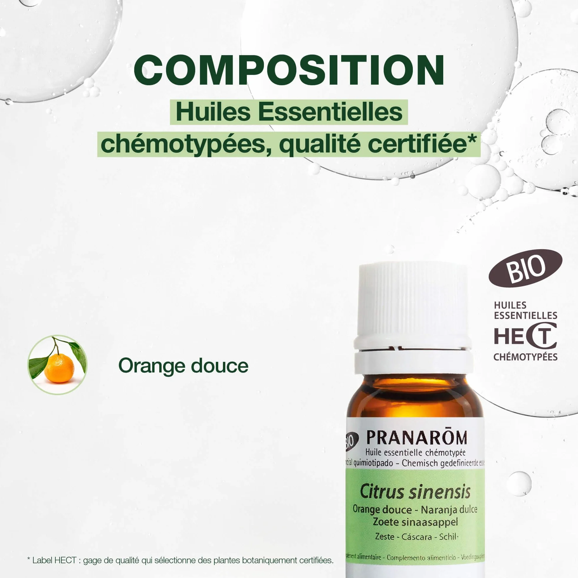 PRANAROM Aceite Esencial Naranja Dulce Bio 100% Puro y Natural HECT 10 ml