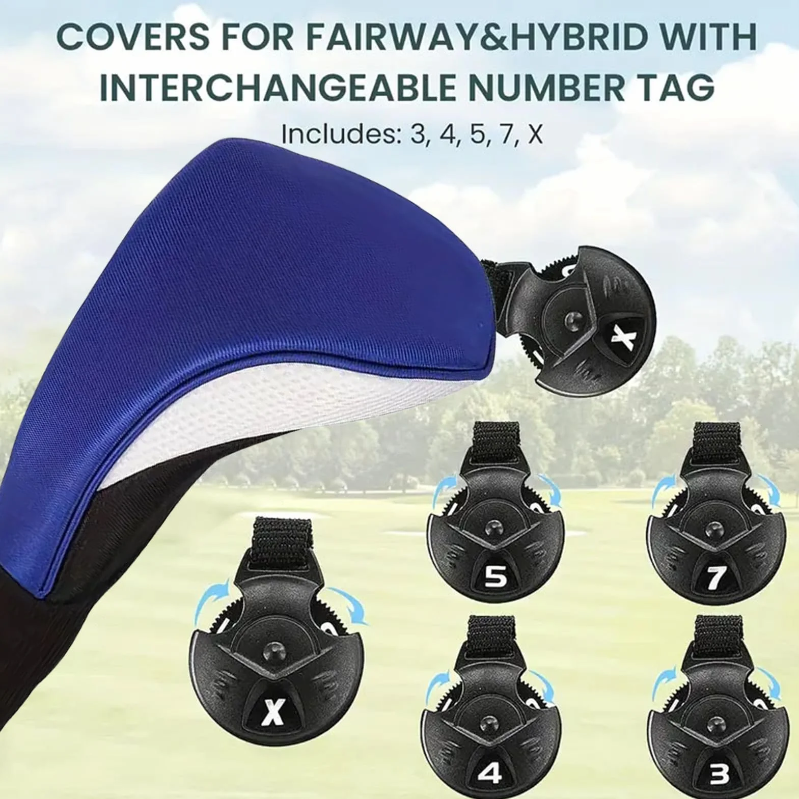 Fundas para Cabezal de Golf - Juego Protector de Malla 3 Piezas - Fundas para Driver De Cuello Largo - para Hombres Mujeres Y Aficionados Al Campo De Práctica De Golf