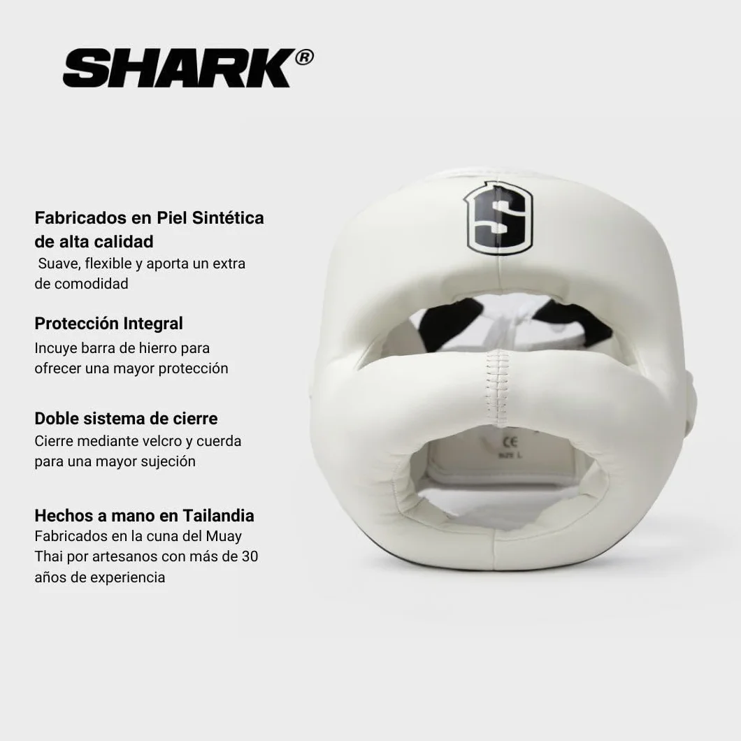 SHARK BOXING Casco Boxeo, Casco Boxeo Hombre, Mujer, Unisex | Casco con Barra Frontal | Apto para Boxeo, Kick Boxing, MMA, Muay Thai