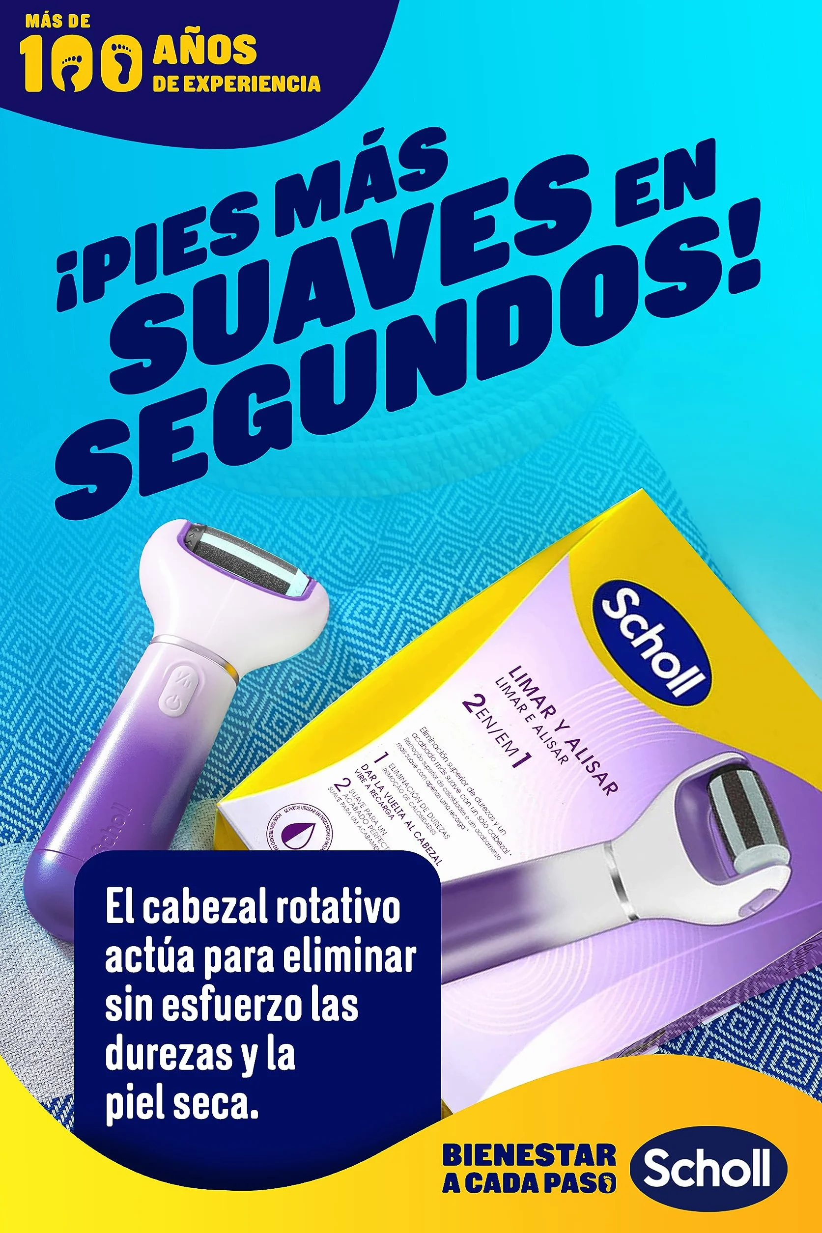 Scholl Expert Care 2 en 1 Lima Eléctrica para Pies - Quita Durezas y Callos, Pedicura Profesional