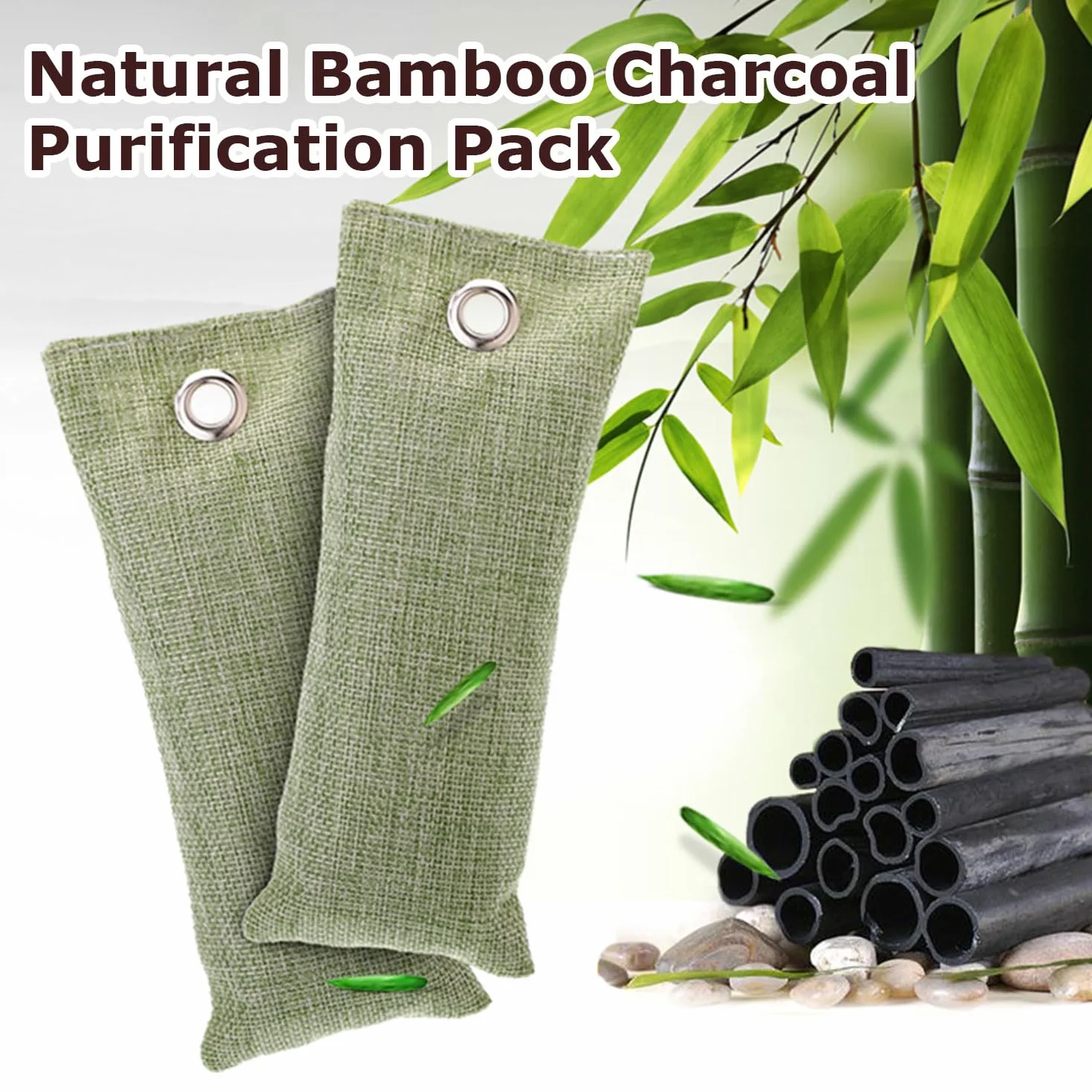 Bolsa de Carbón Activo de Bambú, Neutralizador de Olores para Zapatos, Purificadora de Aire