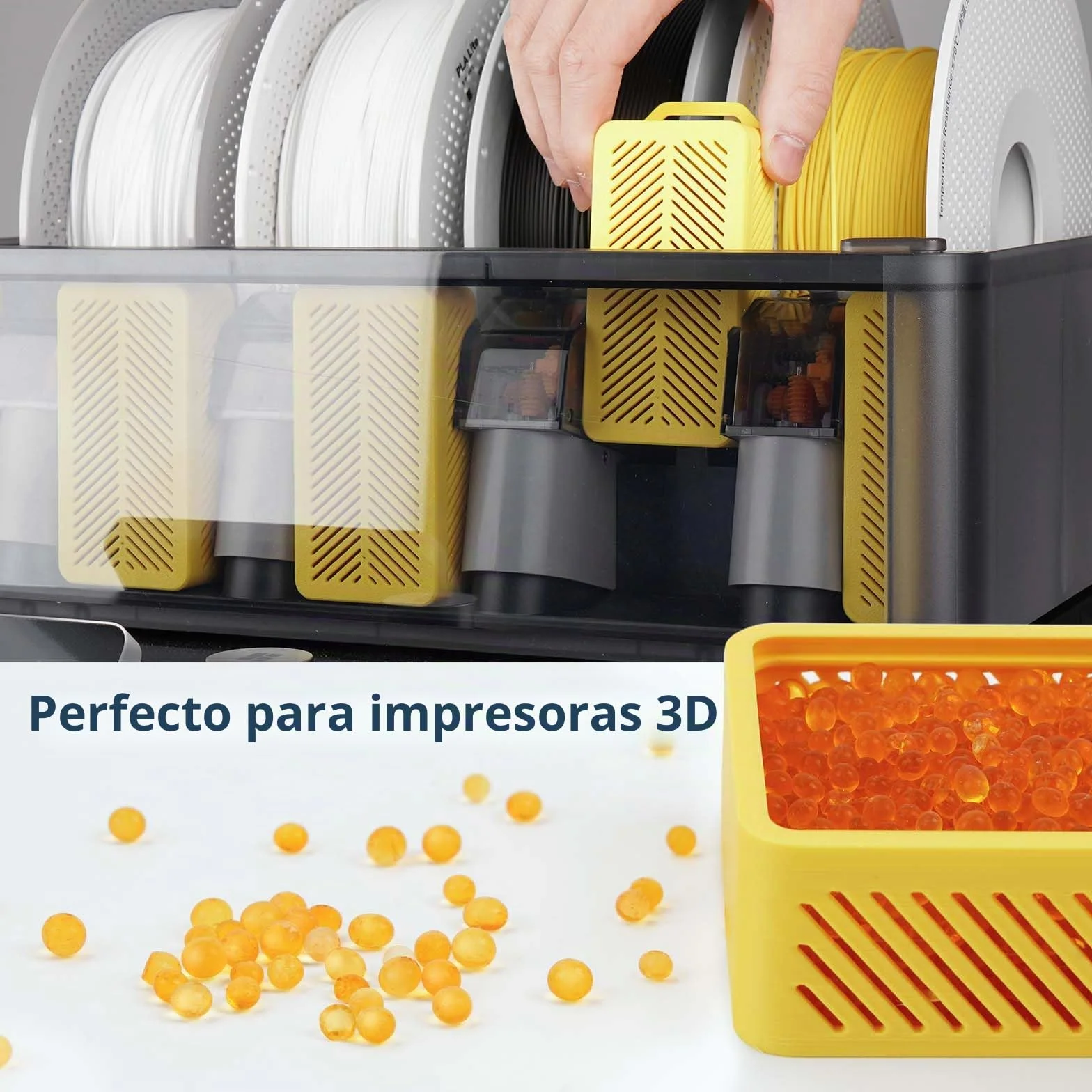 Wisedry Perlas Desecantes de Gel de Sílice Reutilizables 0,9kg Indicación de Color Naranja a Verde 2-4 mm
