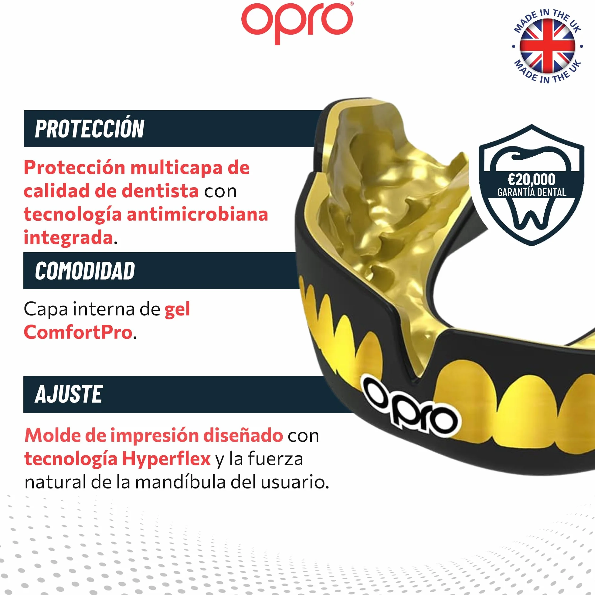 OPRO Protector Bucal Instant Custom-Fit para Boxeo MMA BJJ Rugby Hockey Autoajustable
