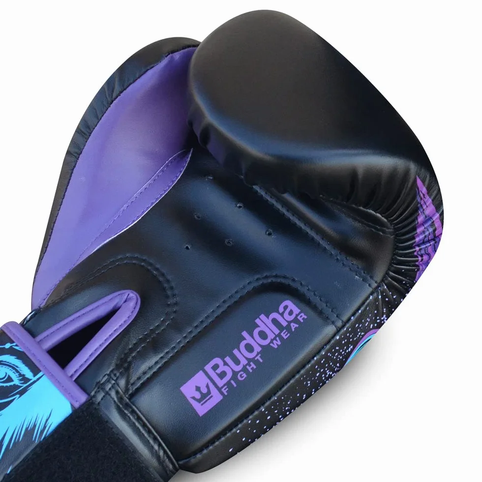 Buddha Fight Wear Guantes de Boxeo Fantasy Luzbel Muay Thai Kick Boxing Piel Sintética Costura Reforzada