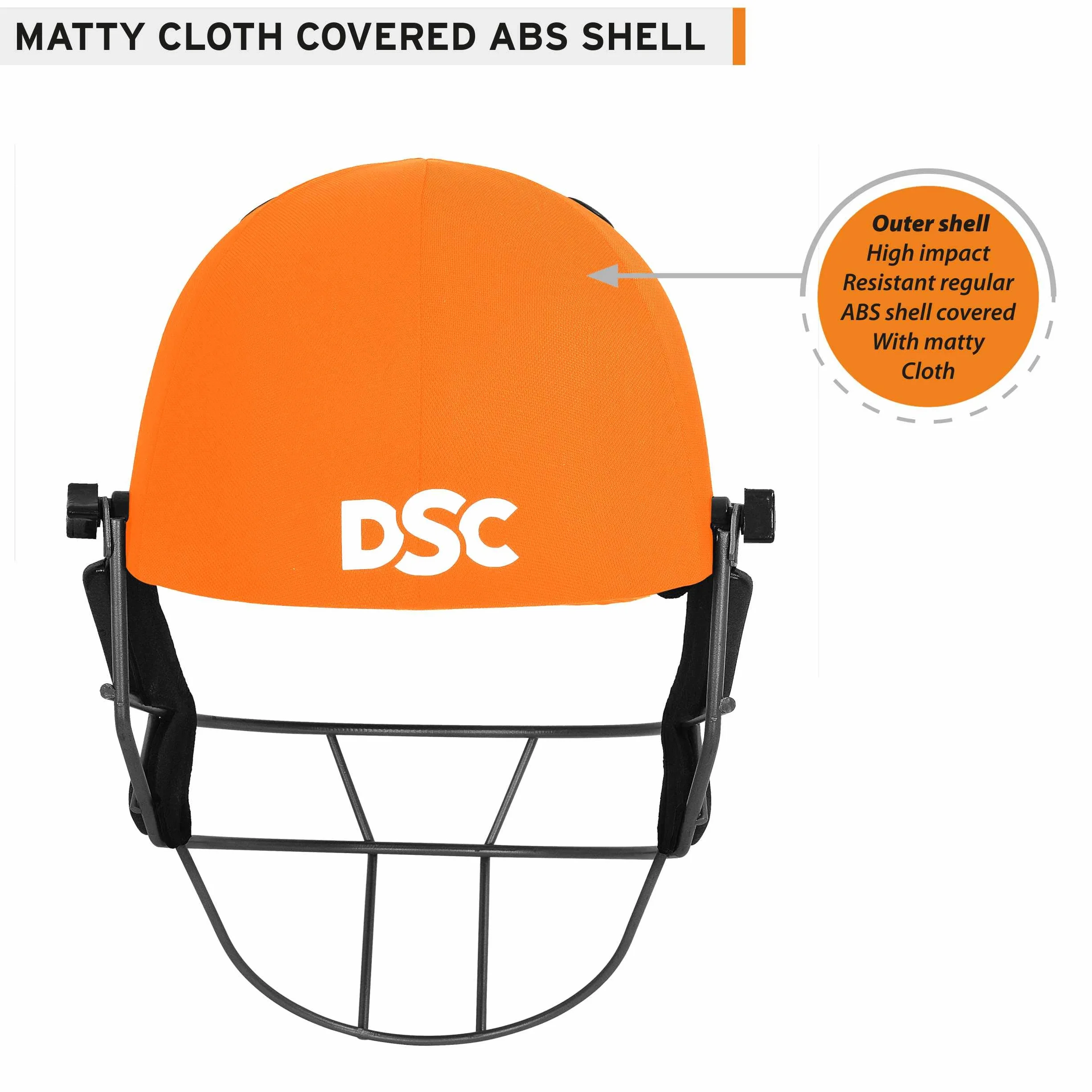 DSC Fort 44 Casco de críquet, Hombres, Naranja, XL