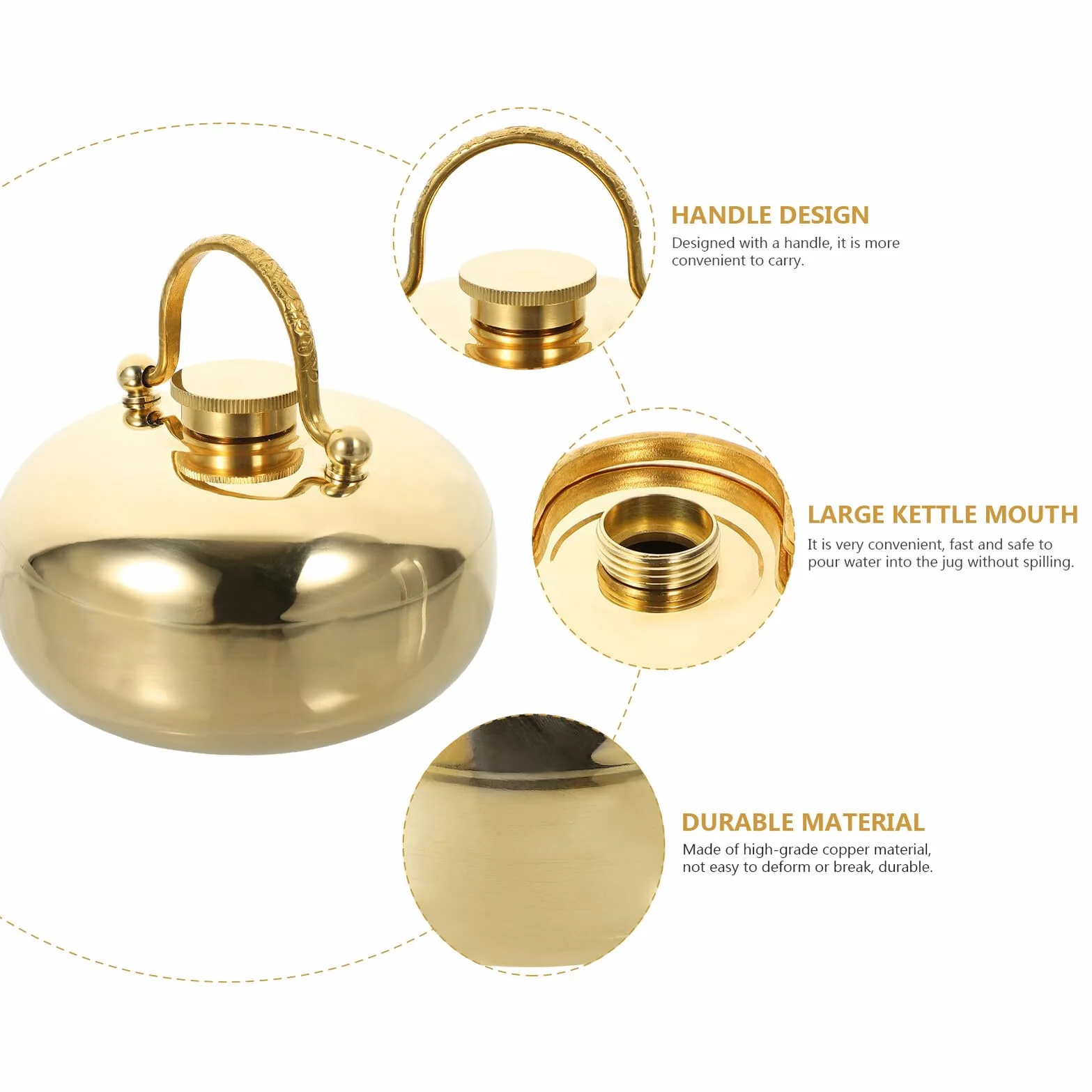 Gatuida Hervidor de Cobre para Calentar Manos Bolso de Agua Caliente Pequeño Reutilizable Bolsa Térmica para Oficina Calentador de Invierno Color Aleatorio