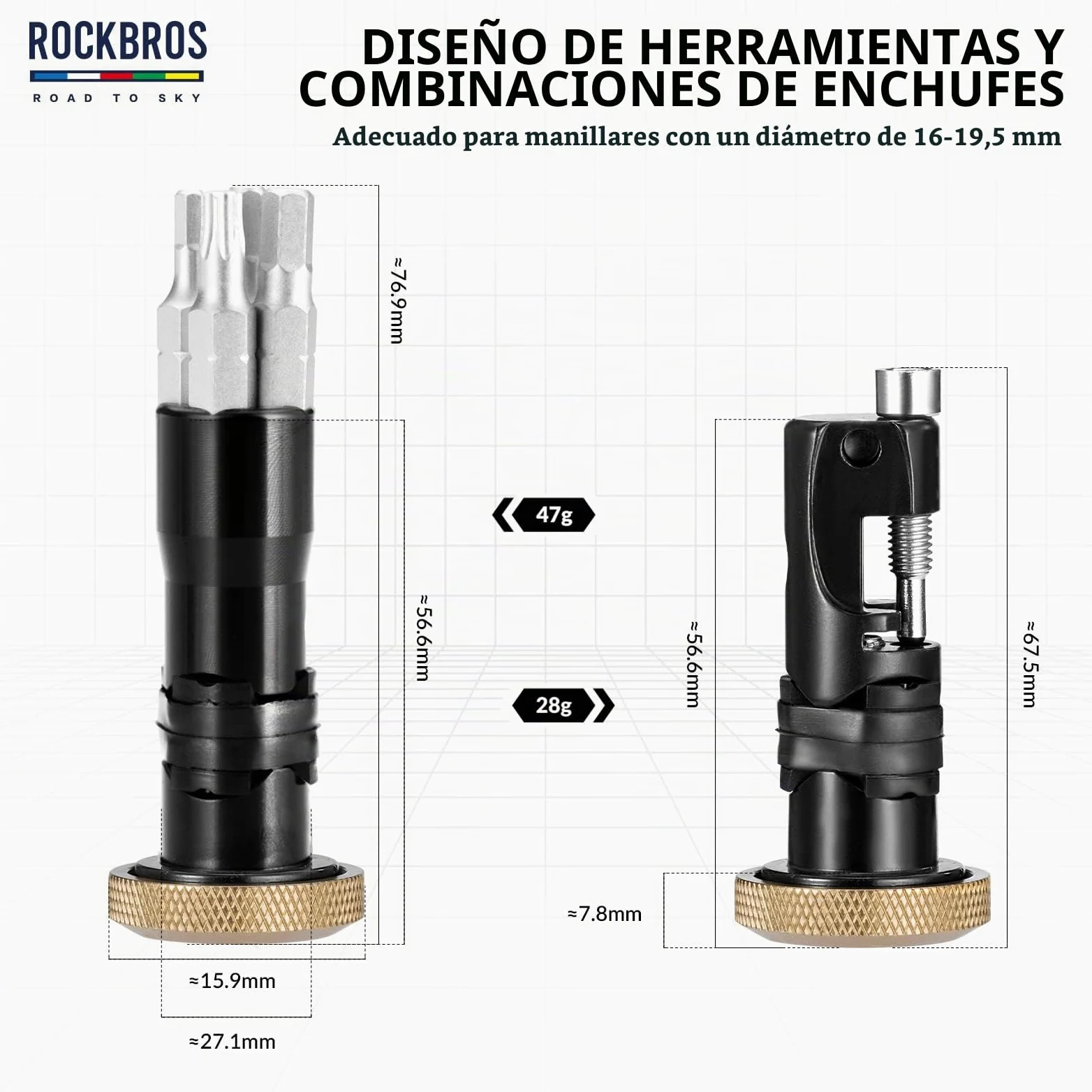 ROCKBROS Road to Sky Multiherramienta Bicicleta 5 en 1 Herramientas de Reparación Multifunción Mantenimiento Herramientas para MTB Bicicleta Carretera BMX