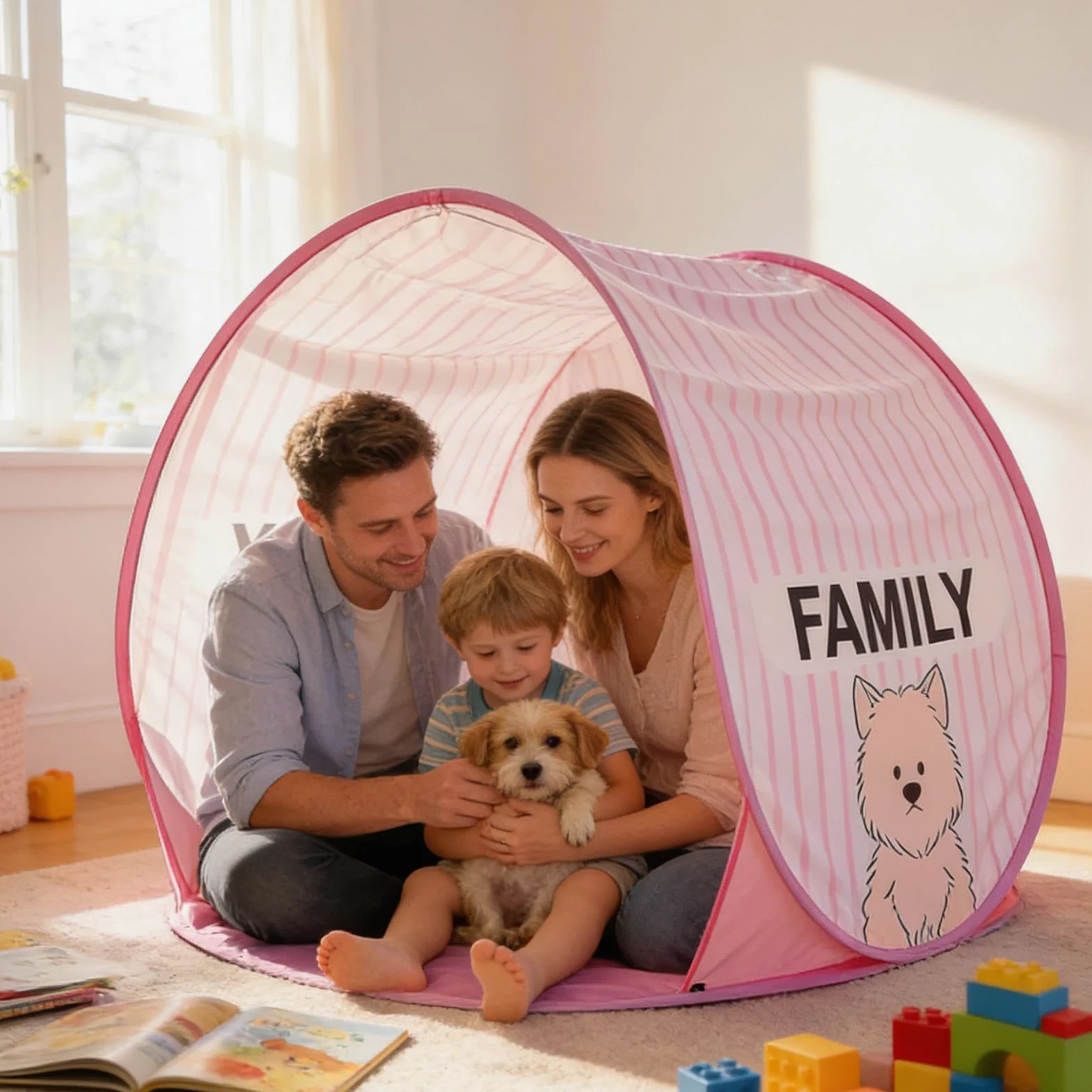 Tienda familiar, tienda de playa impermeable portátil con ventana – para camping, picnic, viaje, piscina, picnic, viaje, piscina, resort, playa, terraza