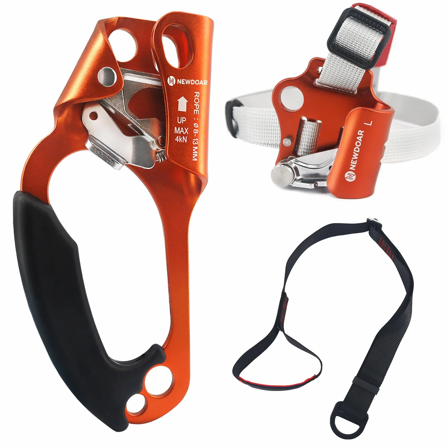 NewDoar Hand Ascender Rock Climbing Tree Arborist Rappel Gear Equipo Abrazadera de cuerda para cuerda de 8~12MM