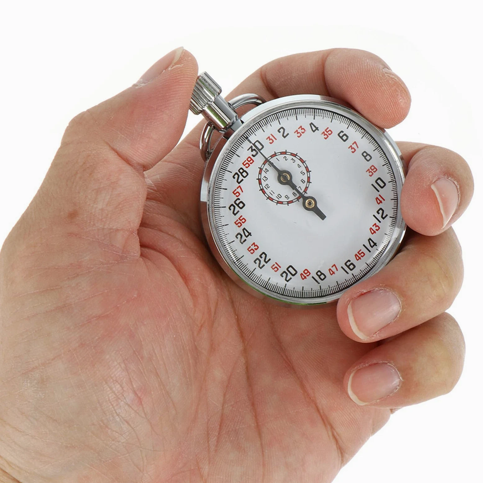 Cronómetro Mecánico de Mano de Metal para Deportes y Laboratorio de Física Temporizador Preciso para Árbitros Entrenadores y Eventos Deportivos