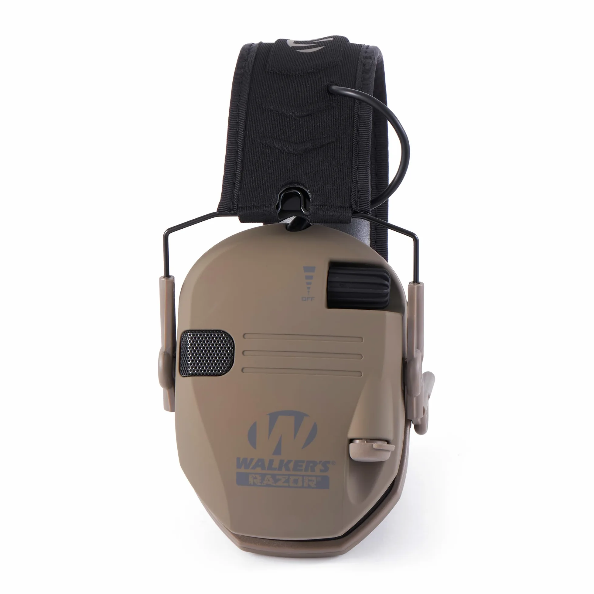 Walker's Protectores auditivos electrónicos Razor para caza, delgados, con reducción de ruido de 23 dB y amplificación de sonido, tierra oscura