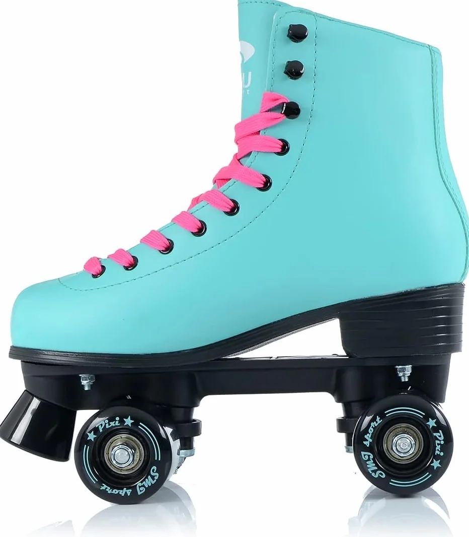 Patines clásicos Retro para Mujer, rodamientos ABEC7, Color Rosa Menta, Patines en línea, Tallas 35, 36, 37, 38, 39, 40, 41