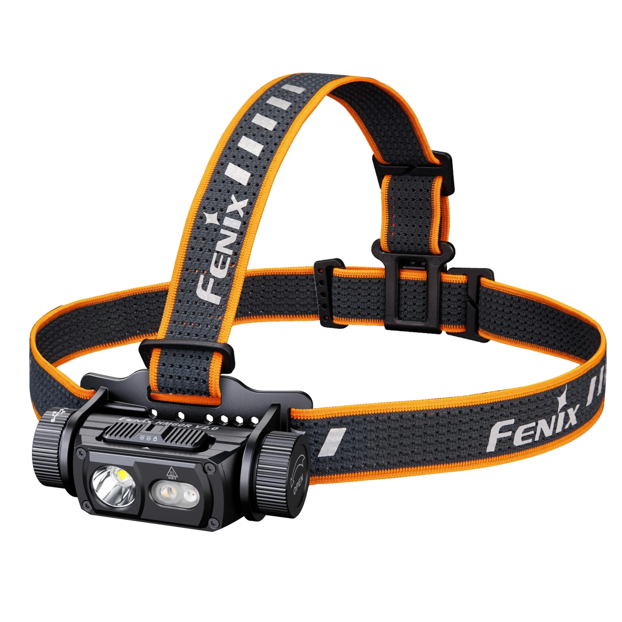 Fenix HM60R V2.0 - Linterna frontal recargable para exteriores | 1600 lúmenes | 170 m | 292 horas máximo | haz puntual, haz de inundación, luz roja/flash | Interruptor selector deslizante | IP68
