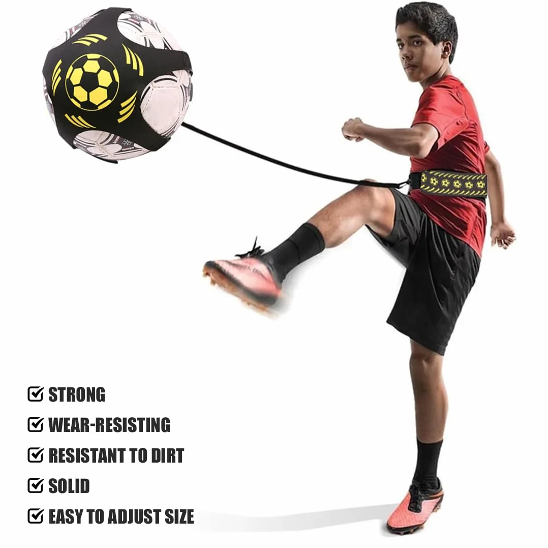 Cinturón de cintura ajustable entrenador de fútbol, cinturón de fútbol elástico ajustable, equipo de banda elástica para balones de fútbol para control del balón