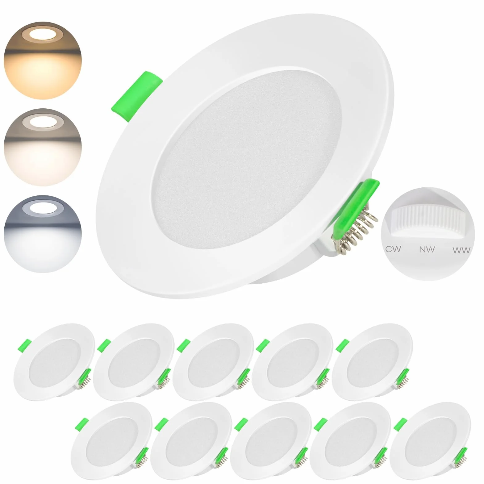 Foco LED empotrable IP44 7W 700lm 2700K-6000K ajustable blanco lote 10 unidades