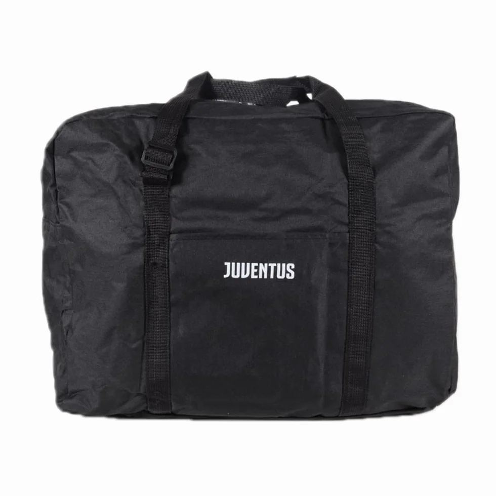 Bolsa de Viaje Plegable Producto Oficial Juventus, Negro, Bolsa Plegable para Guardar en la Maleta y Usar Cuando Sea Necesario