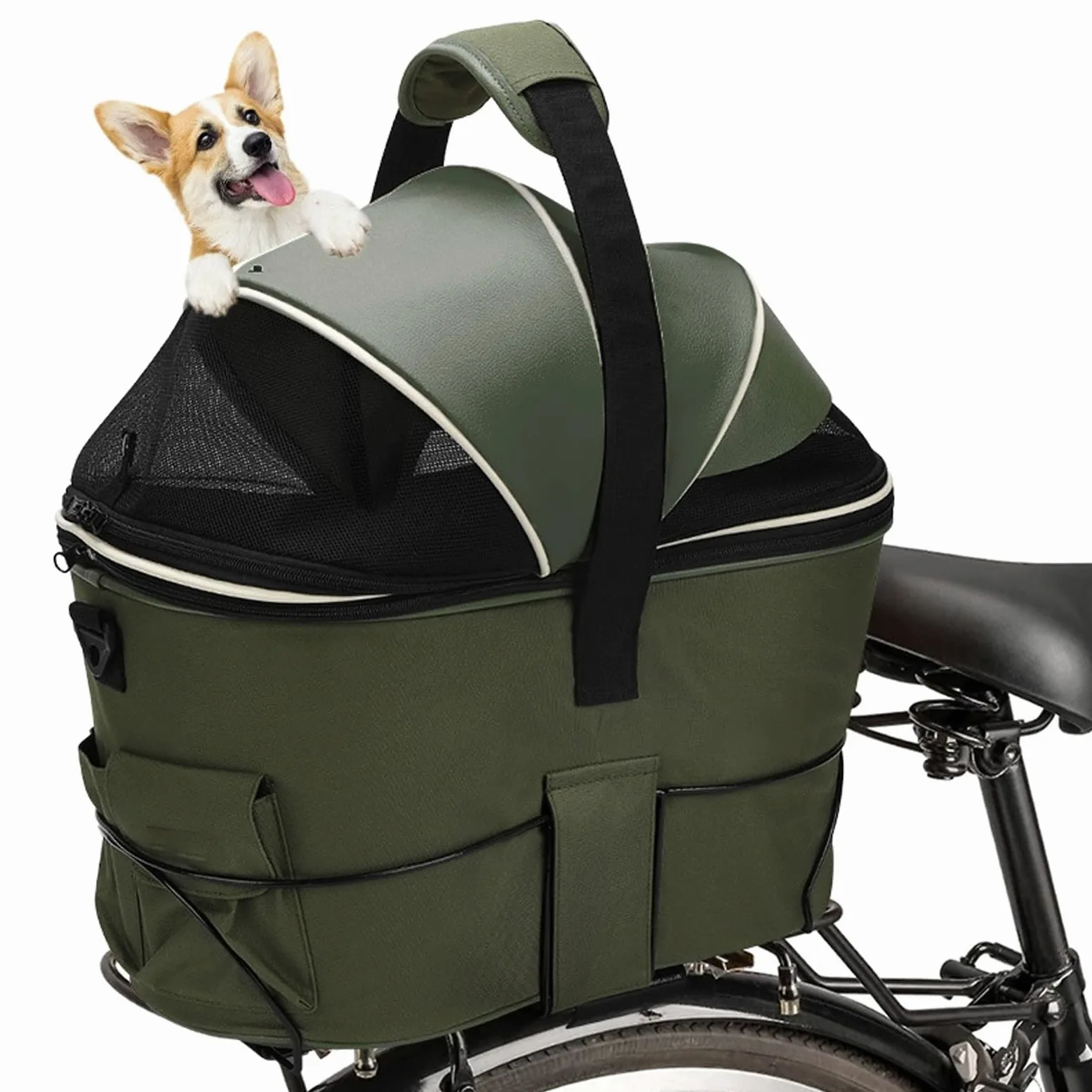 Cesta For Bicicleta For Perros,Transportador For Perros En Bicicleta Eléctrica,Cesta For Bicicletas For Adultos, Impermeable Y Ventilada,Adecuada For Mascotas Que Pesen Hasta 5 Kg (11 Lbs)