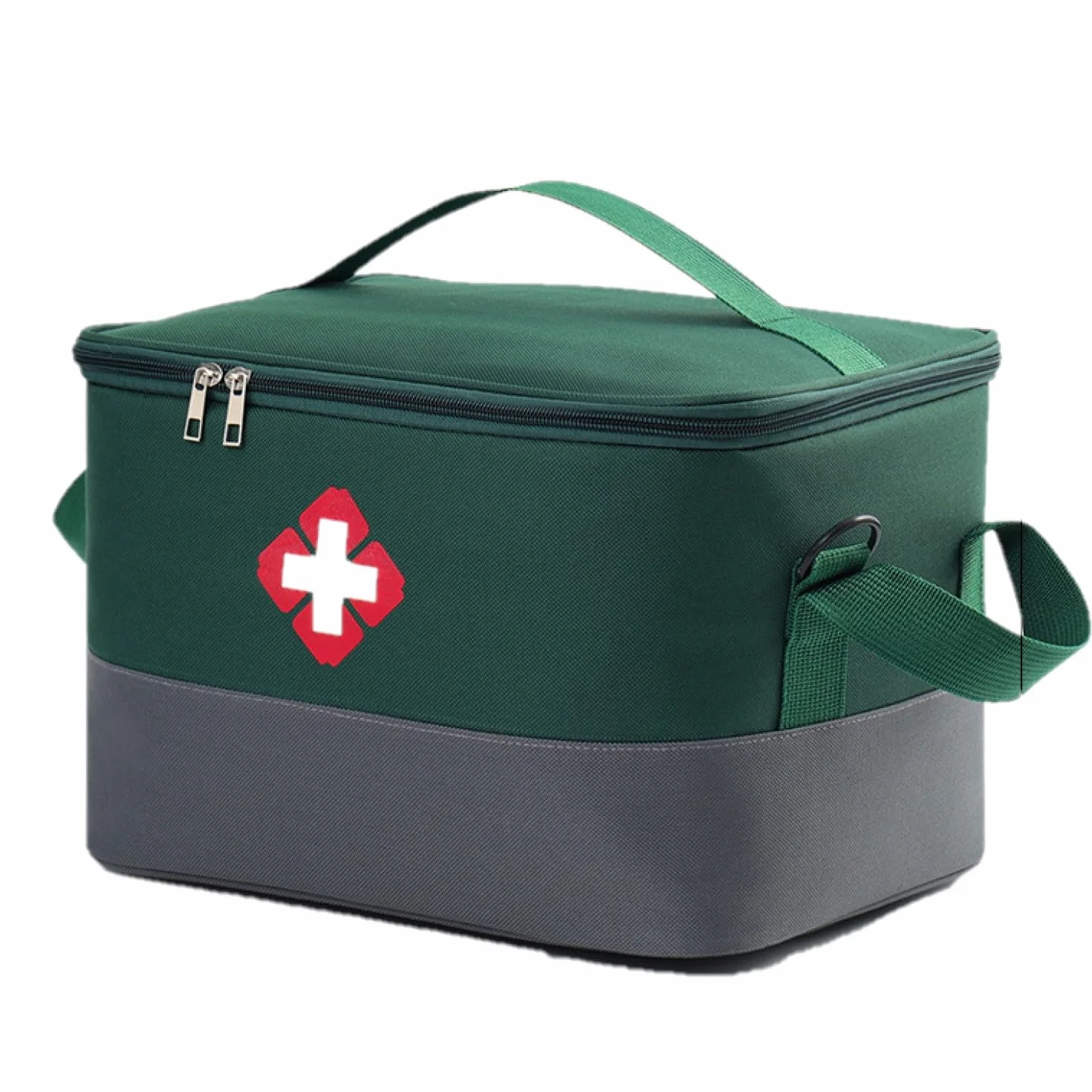 Bolsa impermeable para medicamentos de primeros auxilios médica de emergencia con correa para el hombro, verde