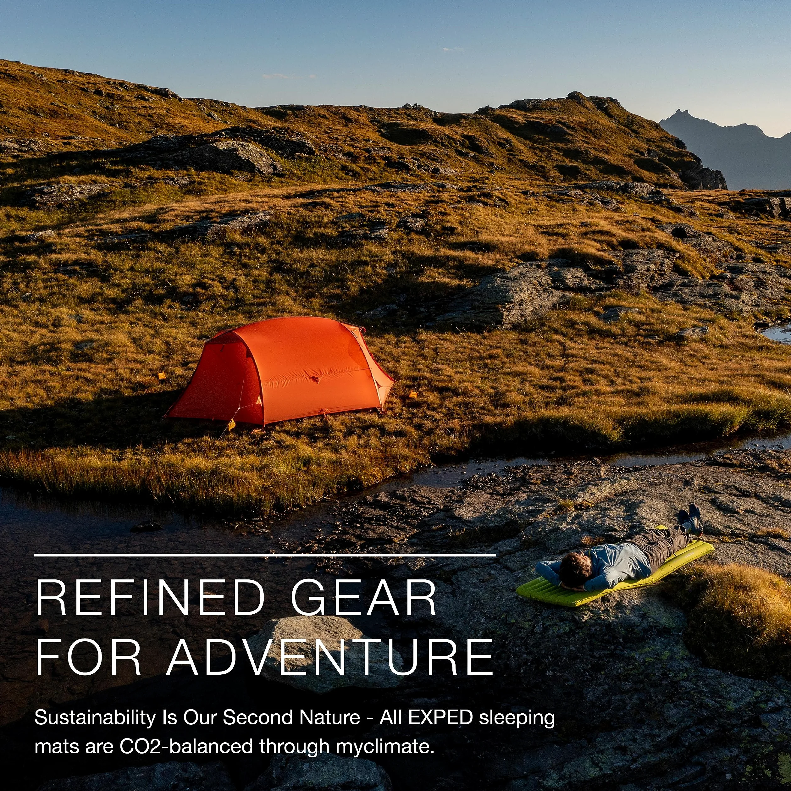 Exped Ultra 5R | Tapete Ligero para mochilero | Plegable y cómodo | Tapete de Dormir de -5 Grados para 4 Estaciones, liquen, Mediano | Colchoneta de dormir ultraligera para acampar durante las 4 estaciones