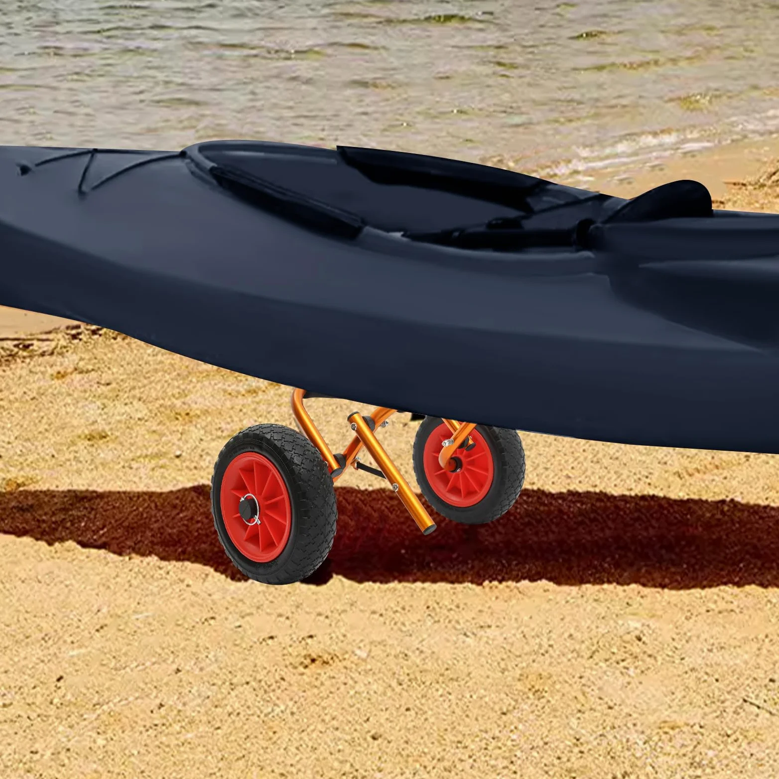 Carro plegable para kayak, ruedas de espuma de aluminio, 80 kg/176,37 libras, capacidad de carga, ligero, portátil, para el transporte de kayaks, canoas, tablas de remo