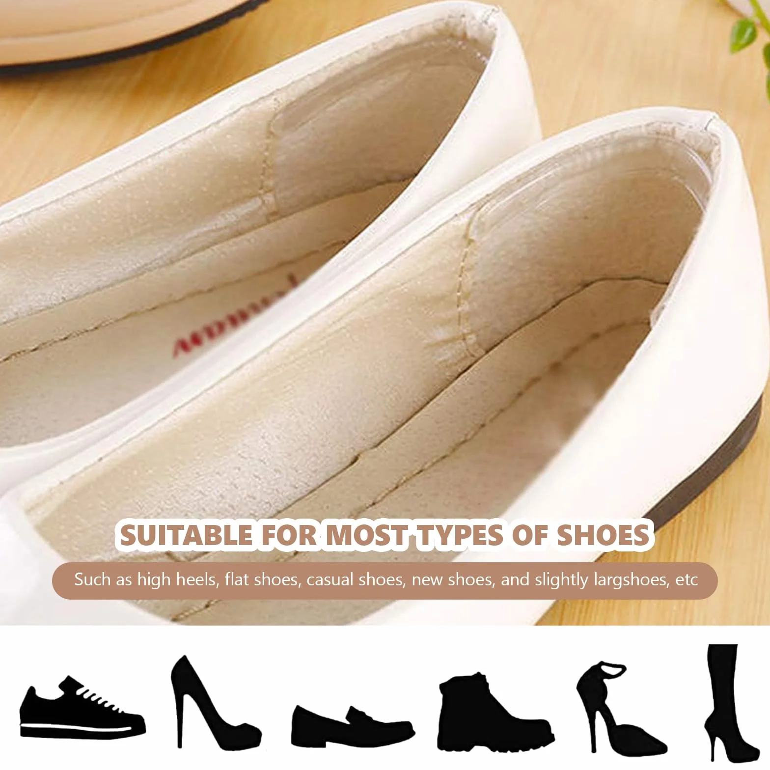 Correas de Silicona para Zapatos de Tacón Alto, Tiras Protectoras de Gel Antirozaduras, 16 Piezas