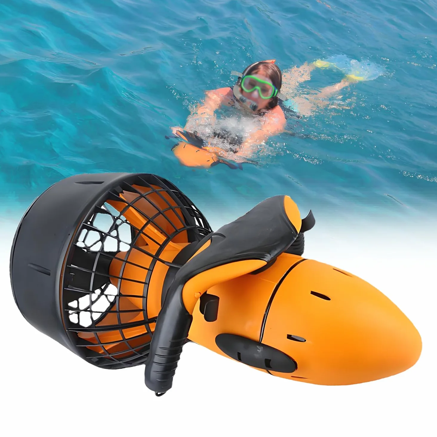 Sea Scooter Adultos,Potenciadores Natación Buceo 300w,Scooter Eléctrico Submarino Mar,con Hélice,Profundidad Máxima 20 M,para Deportes Acuáticos,Buceo Exteriores
