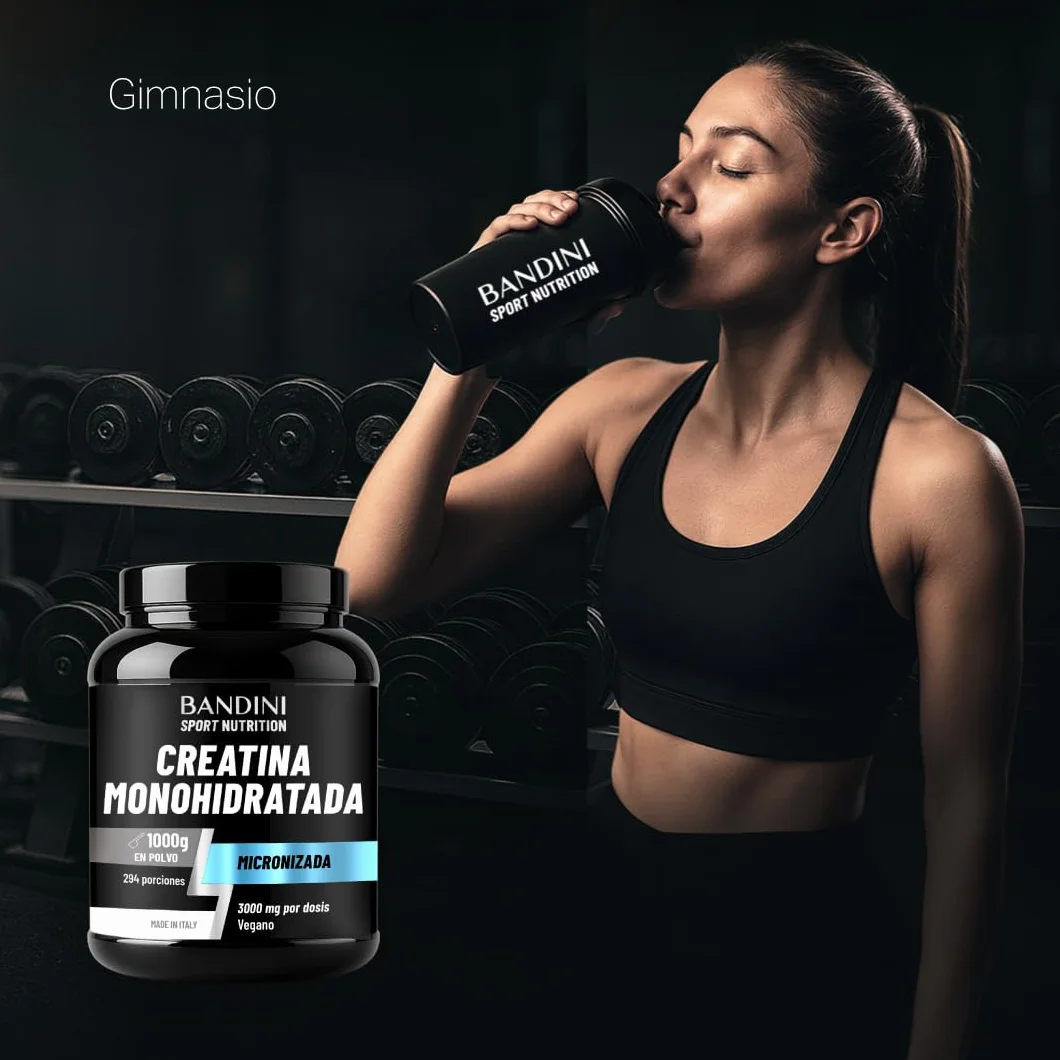 Bandini Creatina Monohidratada en Polvo 1kg Pura - Suplemento Deportivo sin Aditivos - 100% Vegano