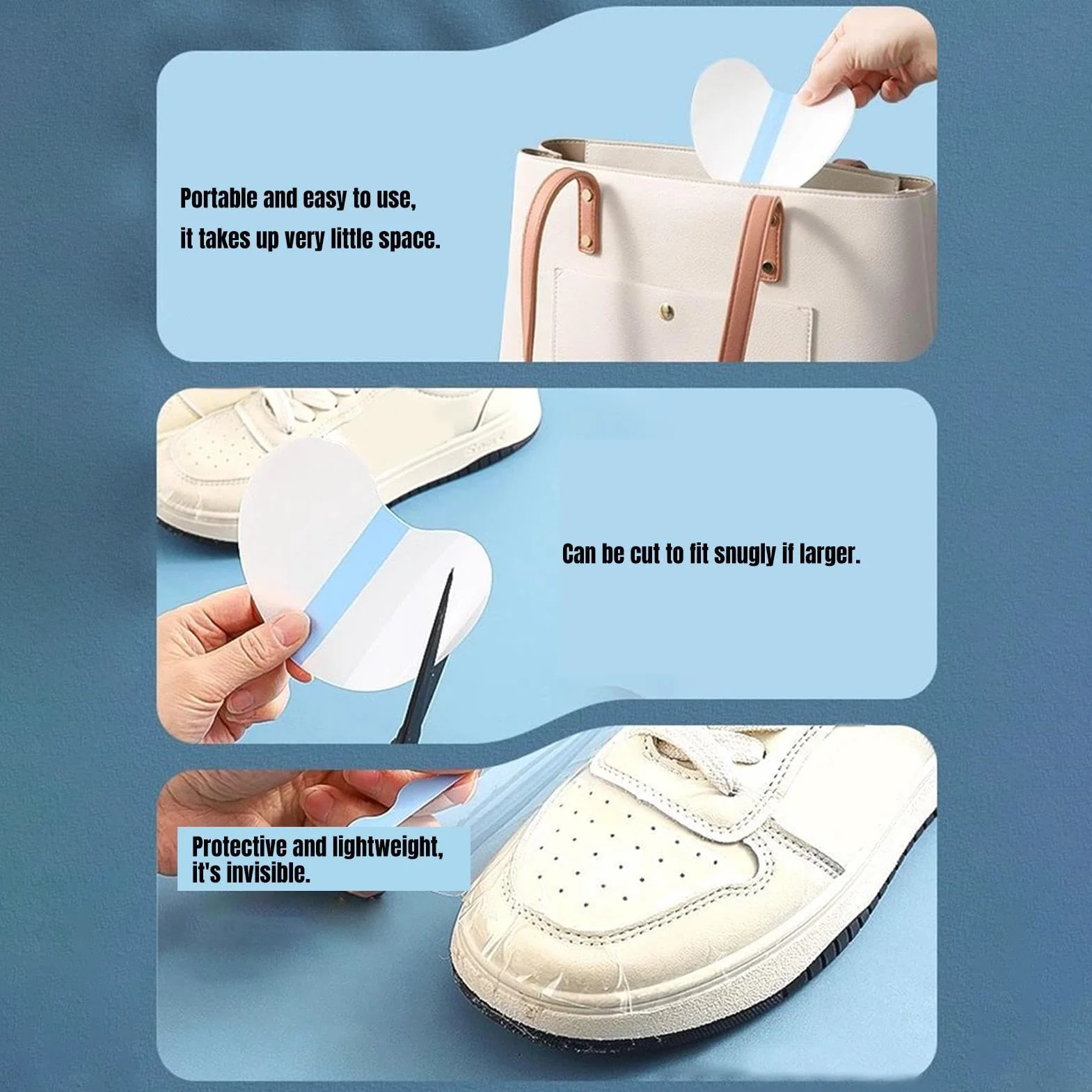 Protector para puntas de zapatos, 30 unidades, protección invisible transparente para jardinería, senderismo, trabajo, camping, niños y exteriores