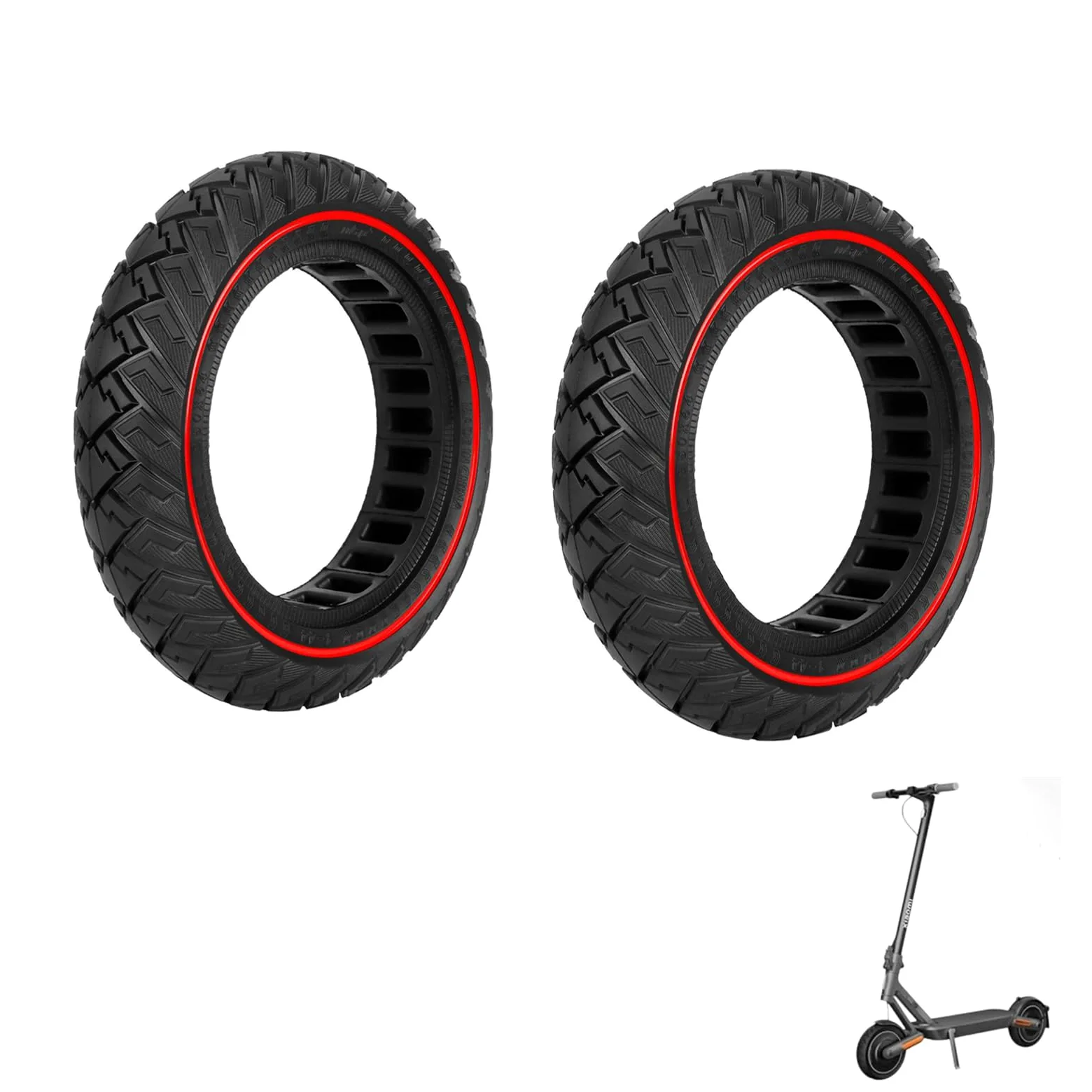 Neumáticos de goma maciza Okandomo para Xiaomi 4: neumáticos de recambio ultrarresistentes de 10 pulgadas, 250 x 64, para todo terreno, resistentes al desgaste. Accesorios para patinete eléctrico