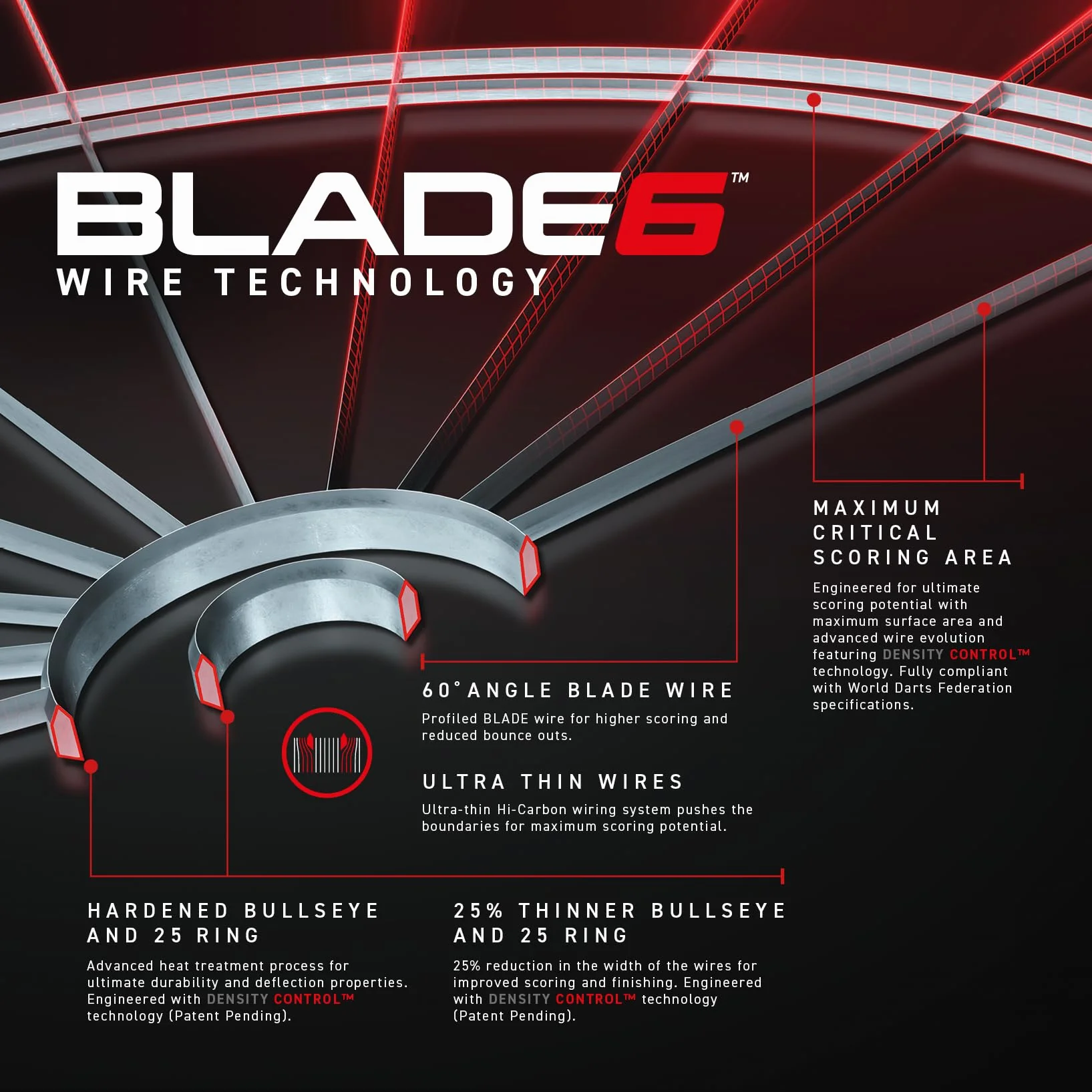 WINMAU Blade 6 Juego de Dardos Clásico Profesional Bristle
