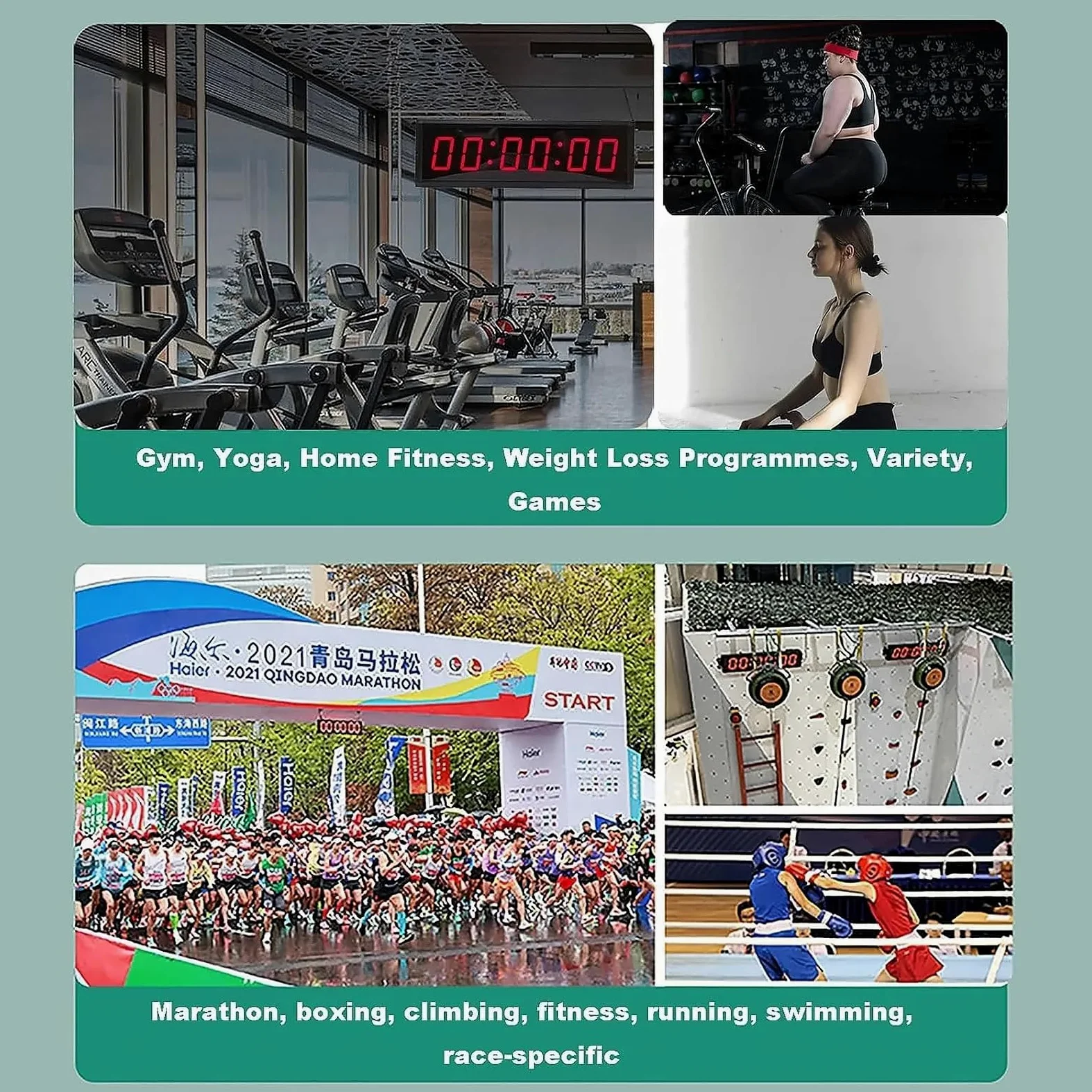Temporizador digital LED de gimnasio con función de cronómetro para entrenamiento de intervalos y entrenamientos de fitness