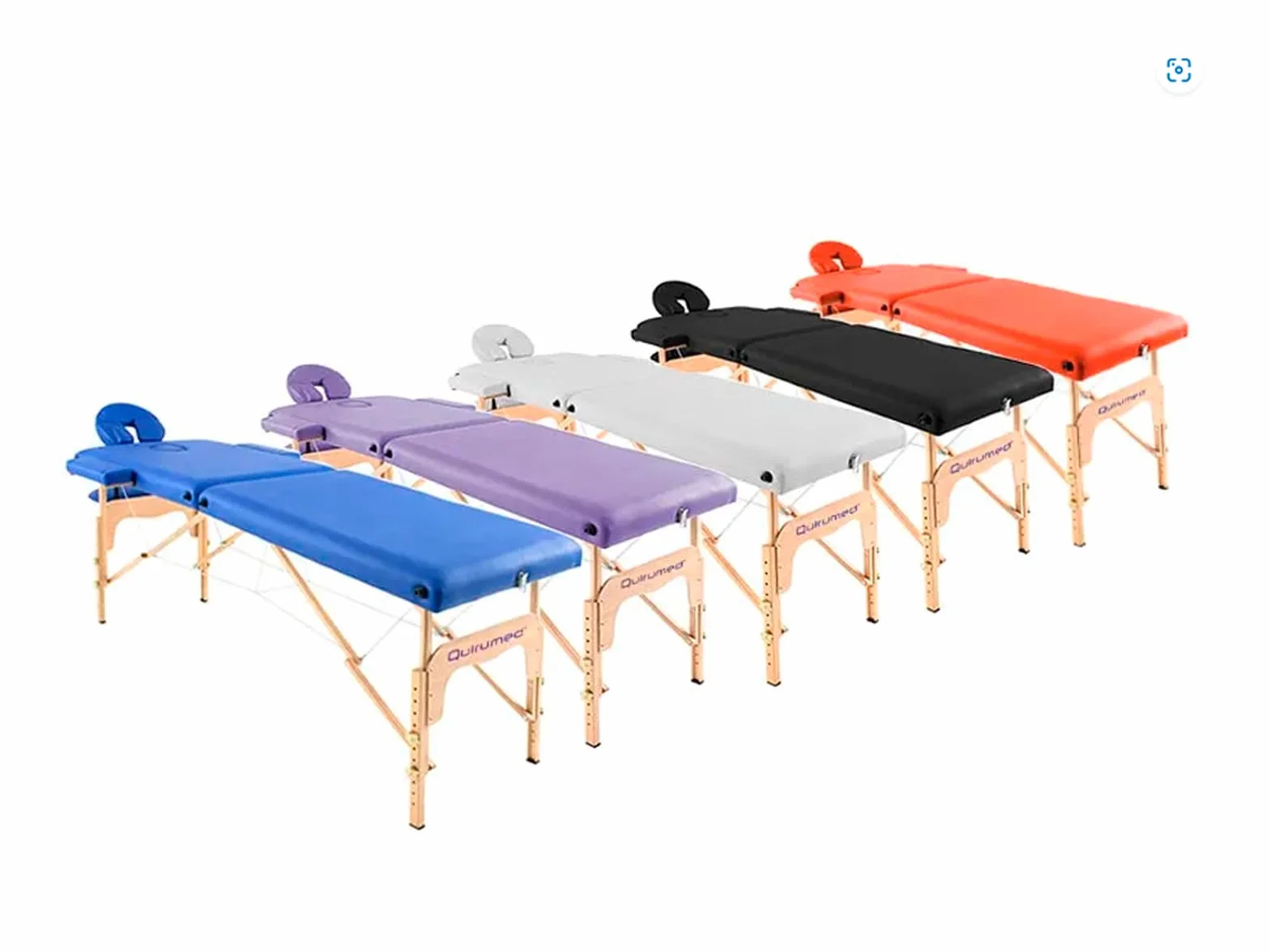 QUIRUMED Camilla de Masaje Plegable Madera Easy 182x60 cm Polipiel Morado