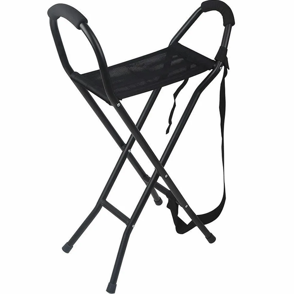 Silla plegable para ancianos, marco de aluminio antideslizante, ultraligera, portátil, taburete de descanso para uso en exteriores