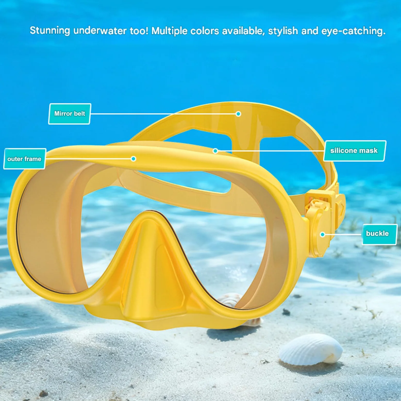 Gafas de buceo, gafas de natación, gafas de buceo, antifugas, 180 grados, panorámicas, vistas amplias, esnórquel bajo el agua para adultos