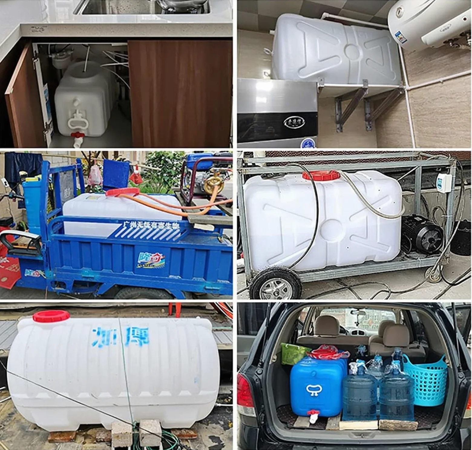 Cubo de plástico Apto para Alimentos para almacenar Agua, Tanque de Agua portátil con asa, Cubo para Exteriores de Gran Capacidad.