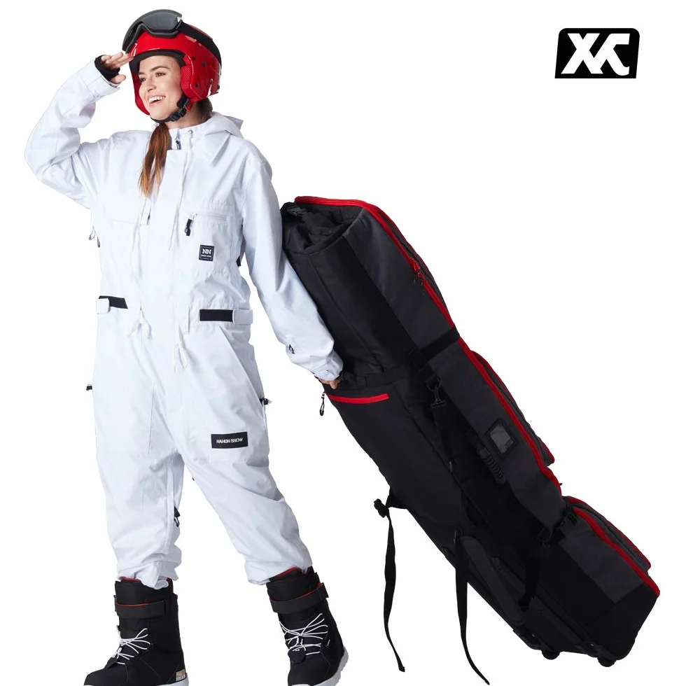 XCMAN - Bolsa de Snowboard con Ruedas, Longitud Ajustable para Viajes en avión, Extra Larga/Ancha/Profunda, Impermeable, con Varillas de protección ABS y Lomo de protección PP - Versión 2020