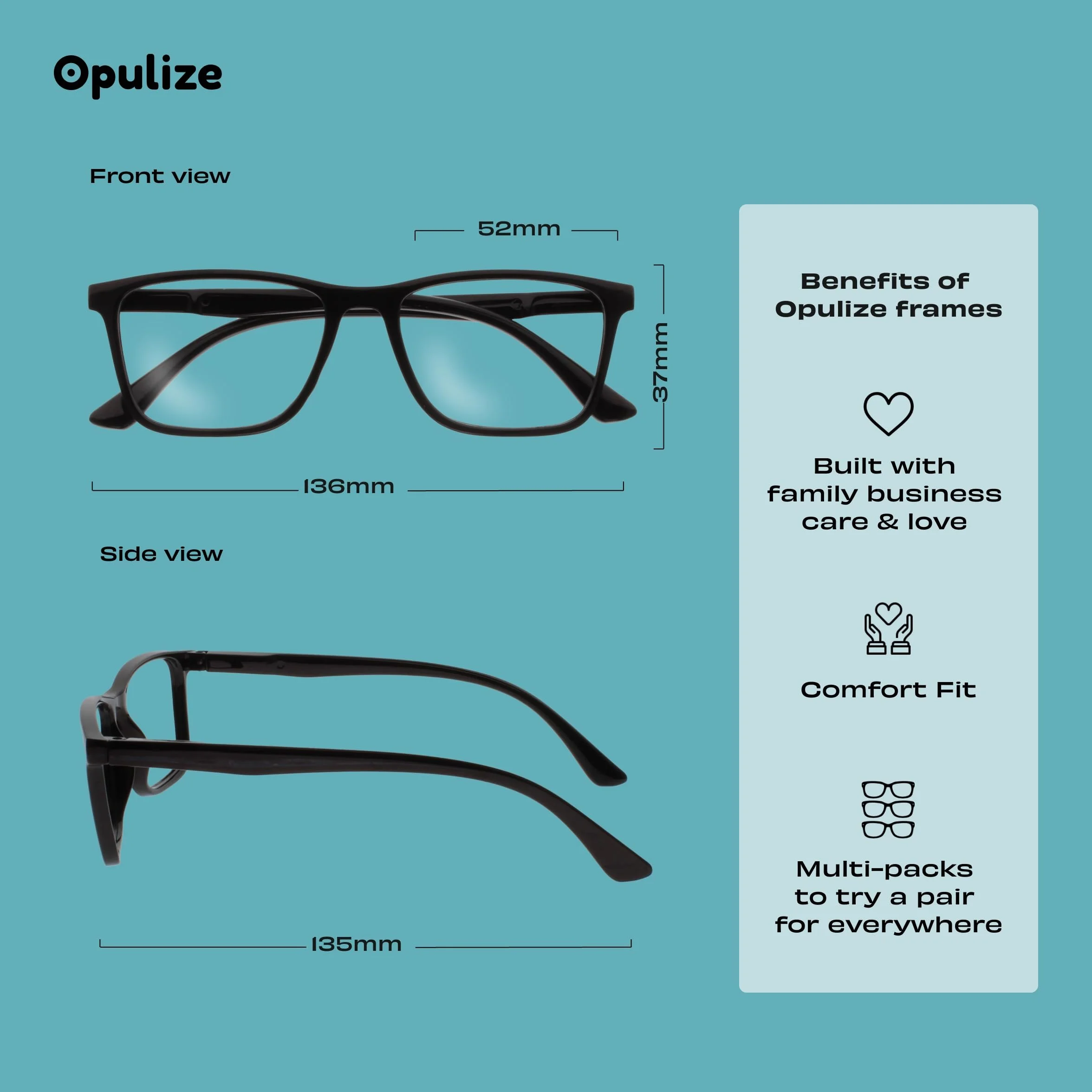 OPULIZE NYX Gafas de Lectura Bloqueo Luz Azul Antideslumbrante Ordenador Protección UV Negro +1,50 Paquete 2