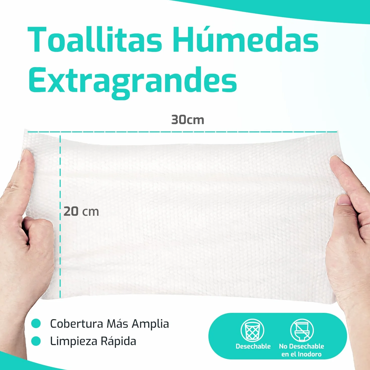 SUNKISS Trustplus Toallitas Húmedas para Adultos con Aloe, 20 x 30 cm, 200 Unidades