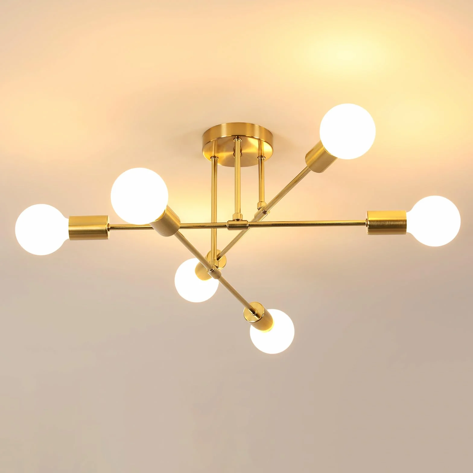 Delipop Lámpara de Techo Industrial 6 Luces E27 Orientable 180°